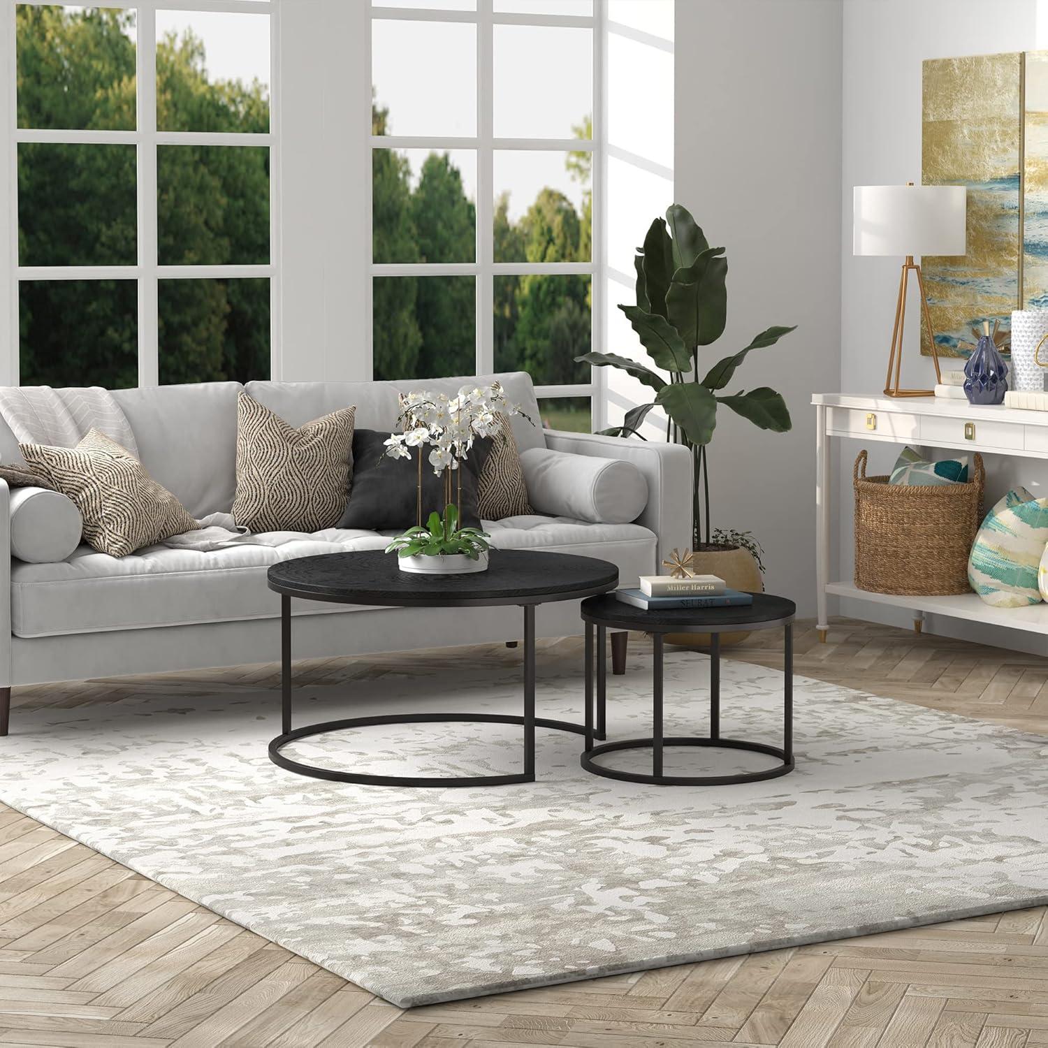 Evelyn&Zoe Watson Round Nested Coffee Table in Blackened Bronze