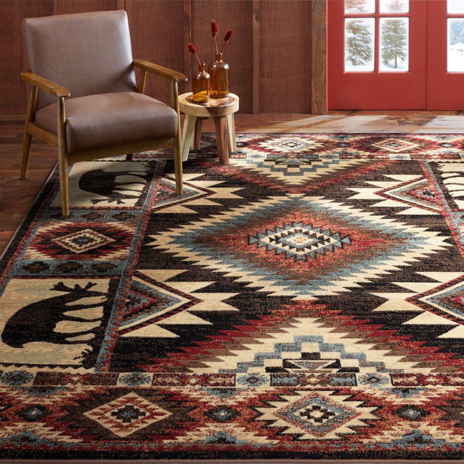 Home Dynamix Buffalo Southwest Lodge Moose Area Rug