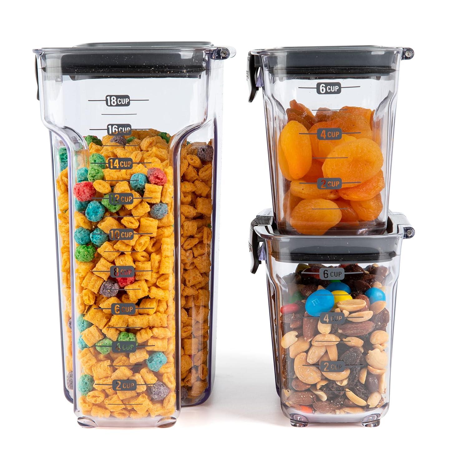 Progressive Large Cereal ProKeeper+ Food Storage Container, 18 Cups, Grey