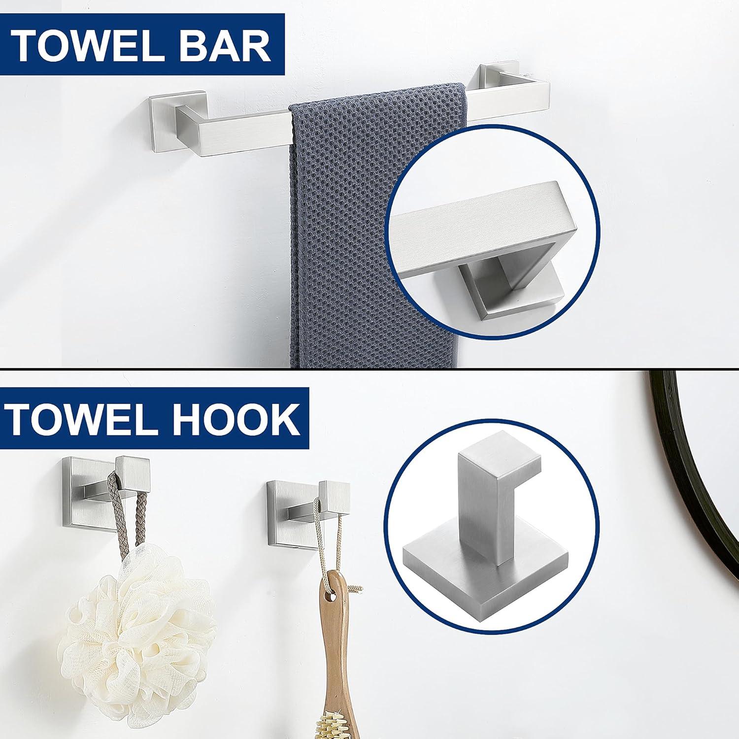 5-Pieces Bathroom Hardware Accessories Set,Towel Racks for Bathroom Wall Mounted.