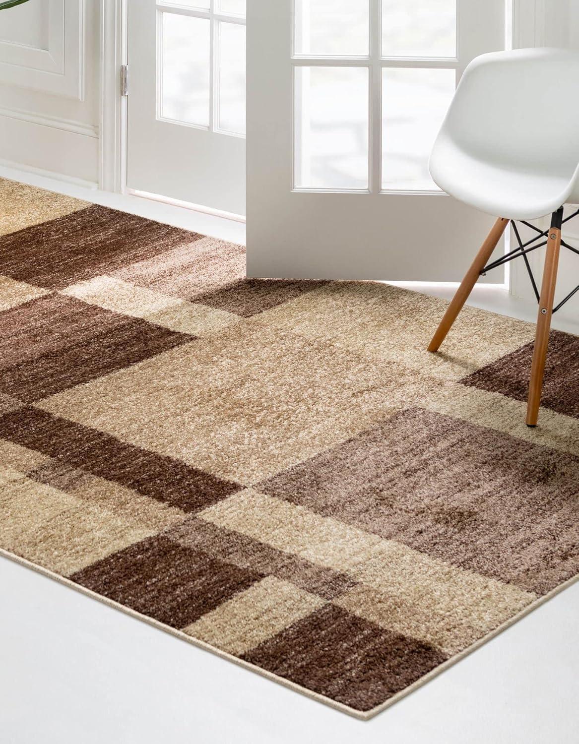 Unique Loom Autumn Collection Area Rug - Providence (5' 1" x 8' Rectangle Light Brown/Brown)