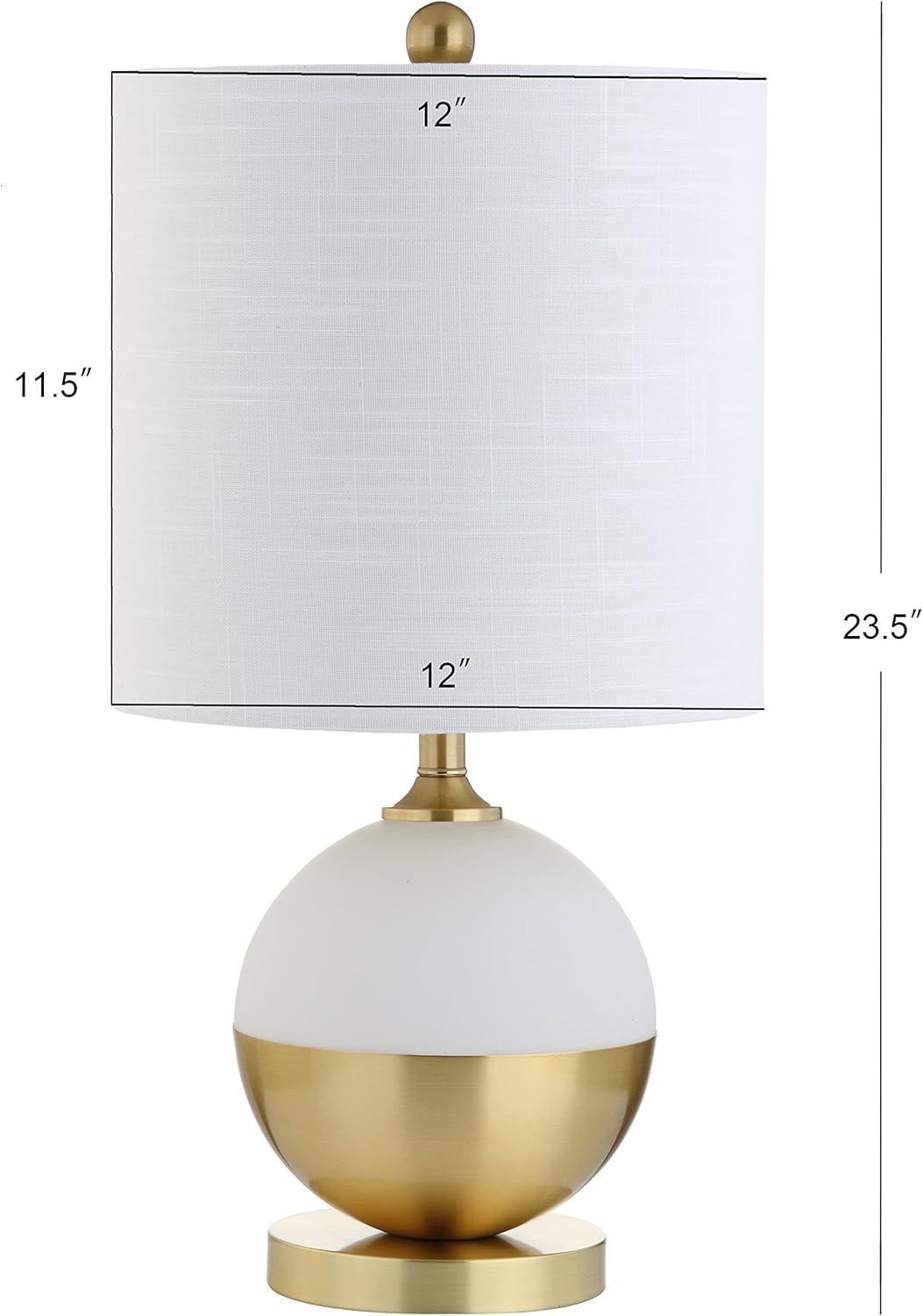 Elegant Alexa-Enabled White Linen LED Table Lamp, 23.5" Brass Base