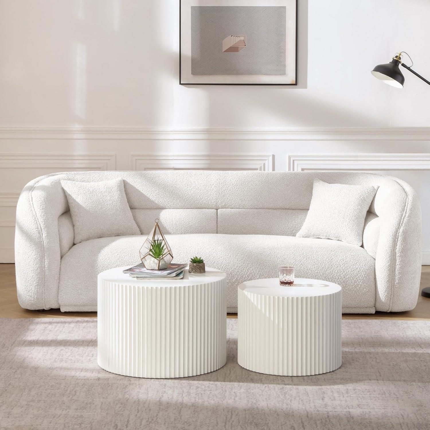 Hokku Designs Blayne 23.62" Round Nesting Coffee Table (2-Pieces)