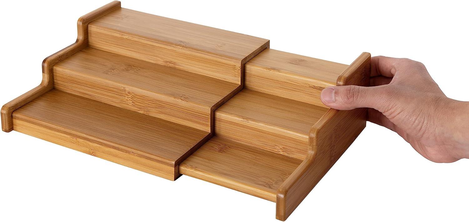 Seville Classics 3-Tier Expandable Bamboo Spice Rack