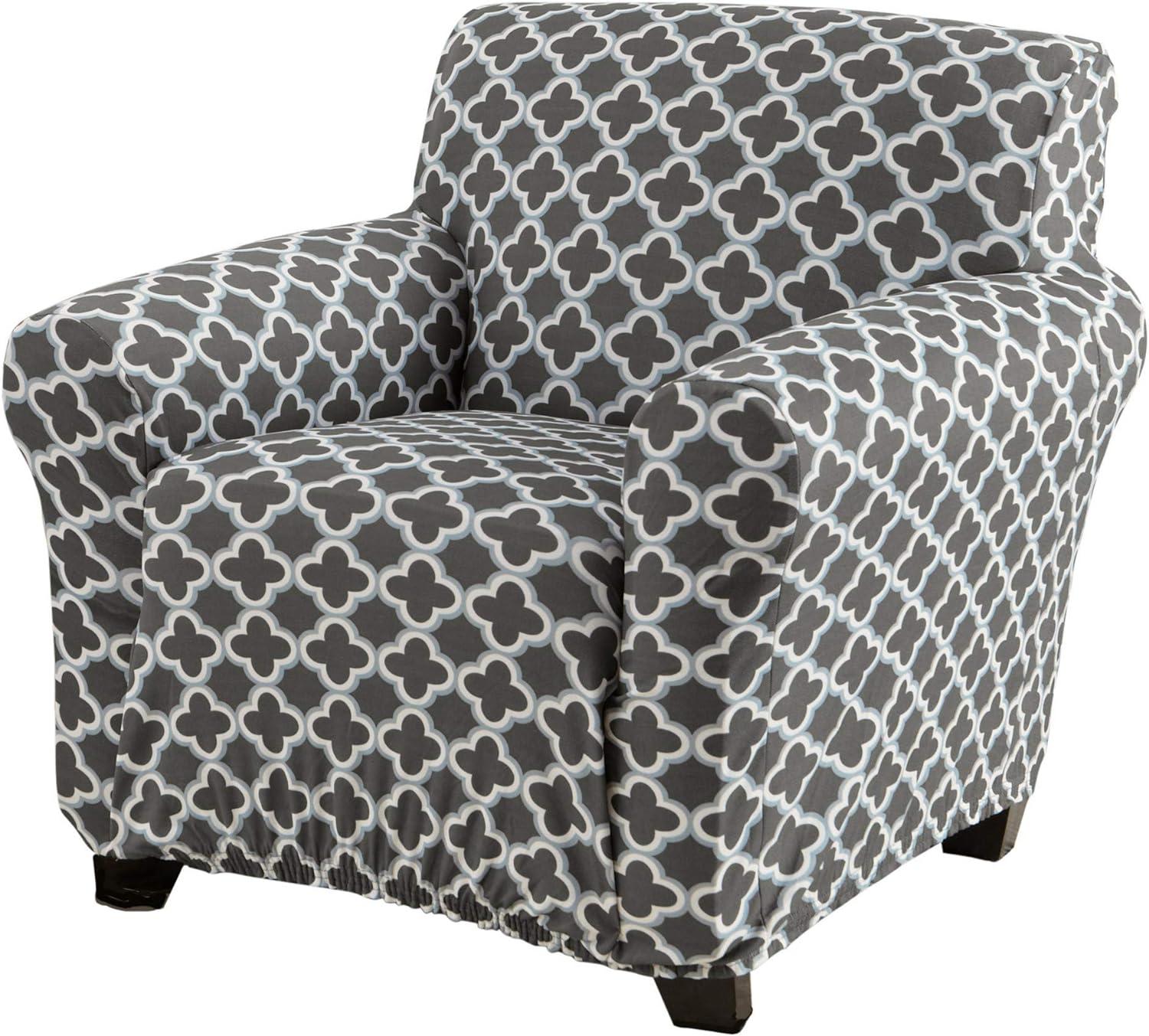 Fallon Charcoal Stretch Twill Chair Slipcover