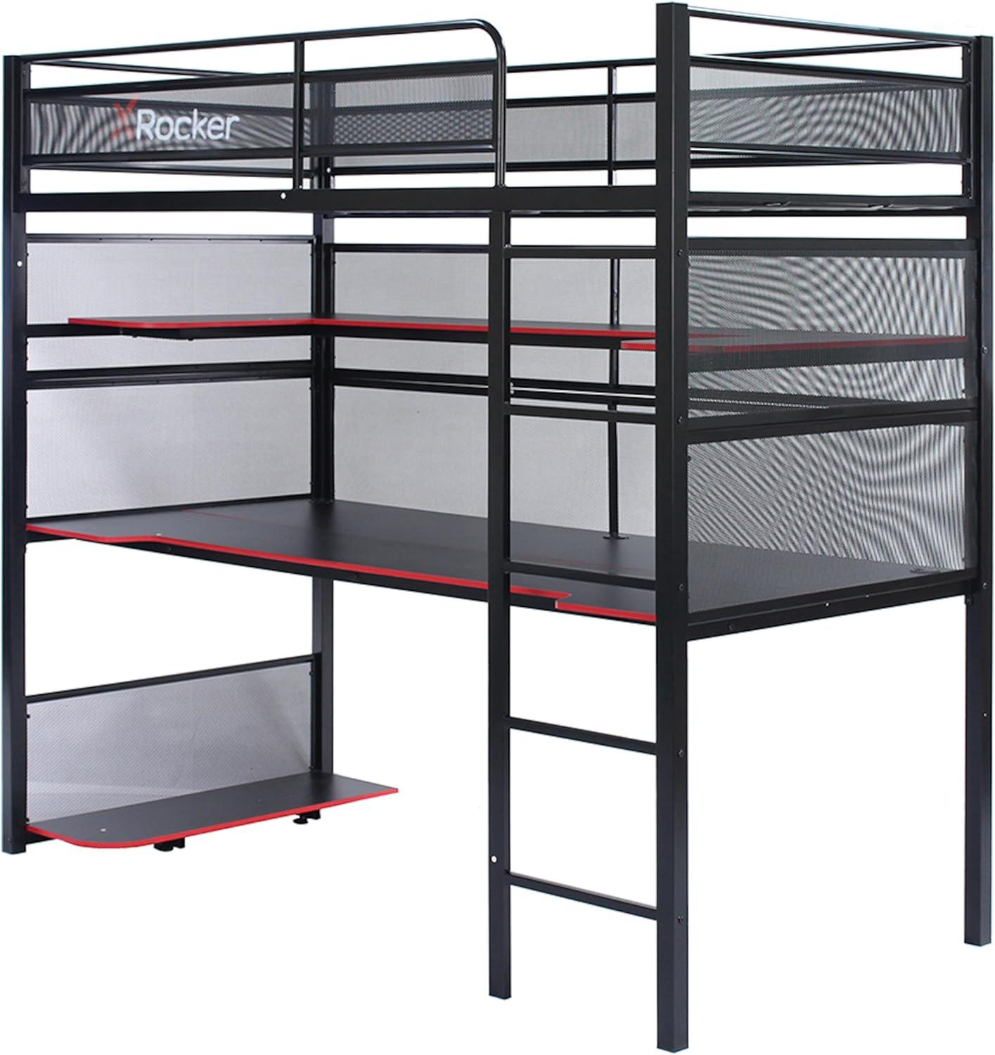 Twin Bunk Bed with Shelves