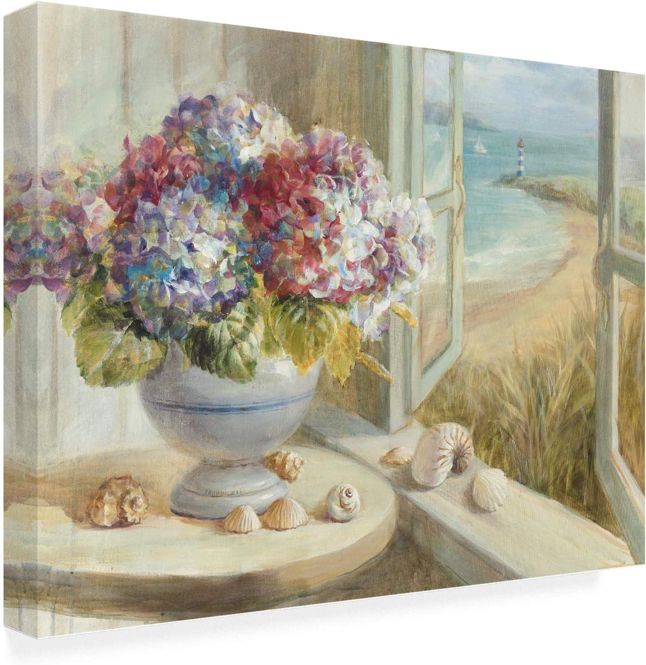 Trademark Fine Art -Danhui Nai 'Coastal Hydrangea' Canvas Art