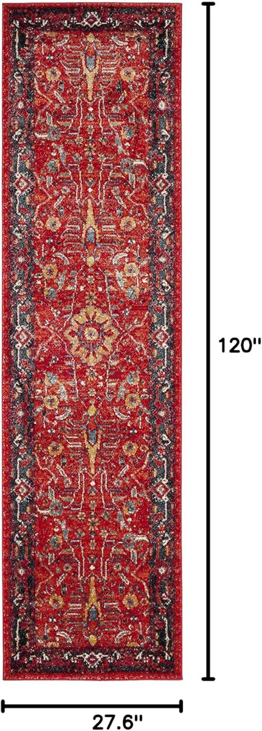 Vintage Hamadan VTH220 Power Loomed Indoor Runner Rug - Orange/Navy - 2'3"x10' - Safavieh