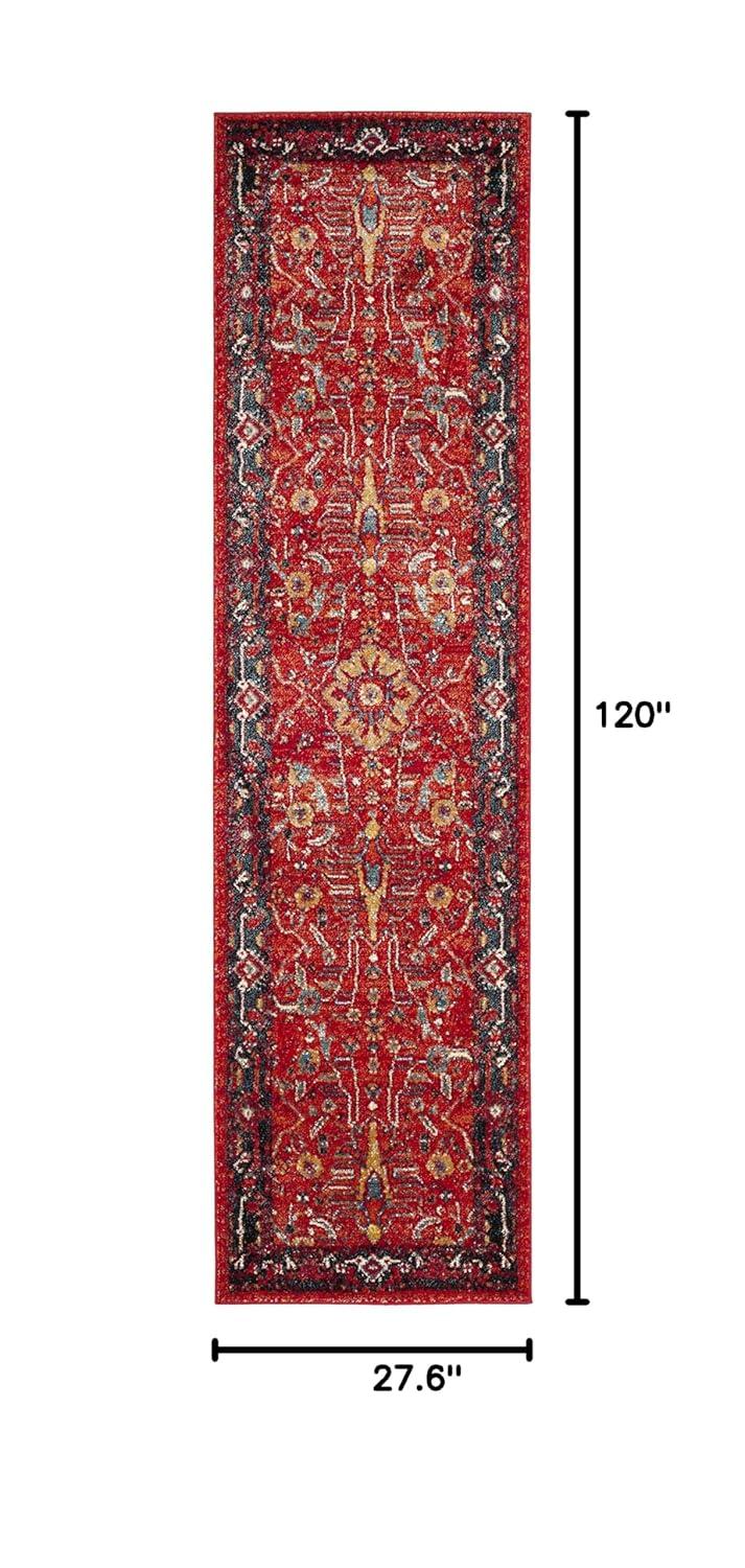 Vintage Hamadan VTH220 Power Loomed Indoor Runner Rug - Orange/Navy - 2'3"x10' - Safavieh