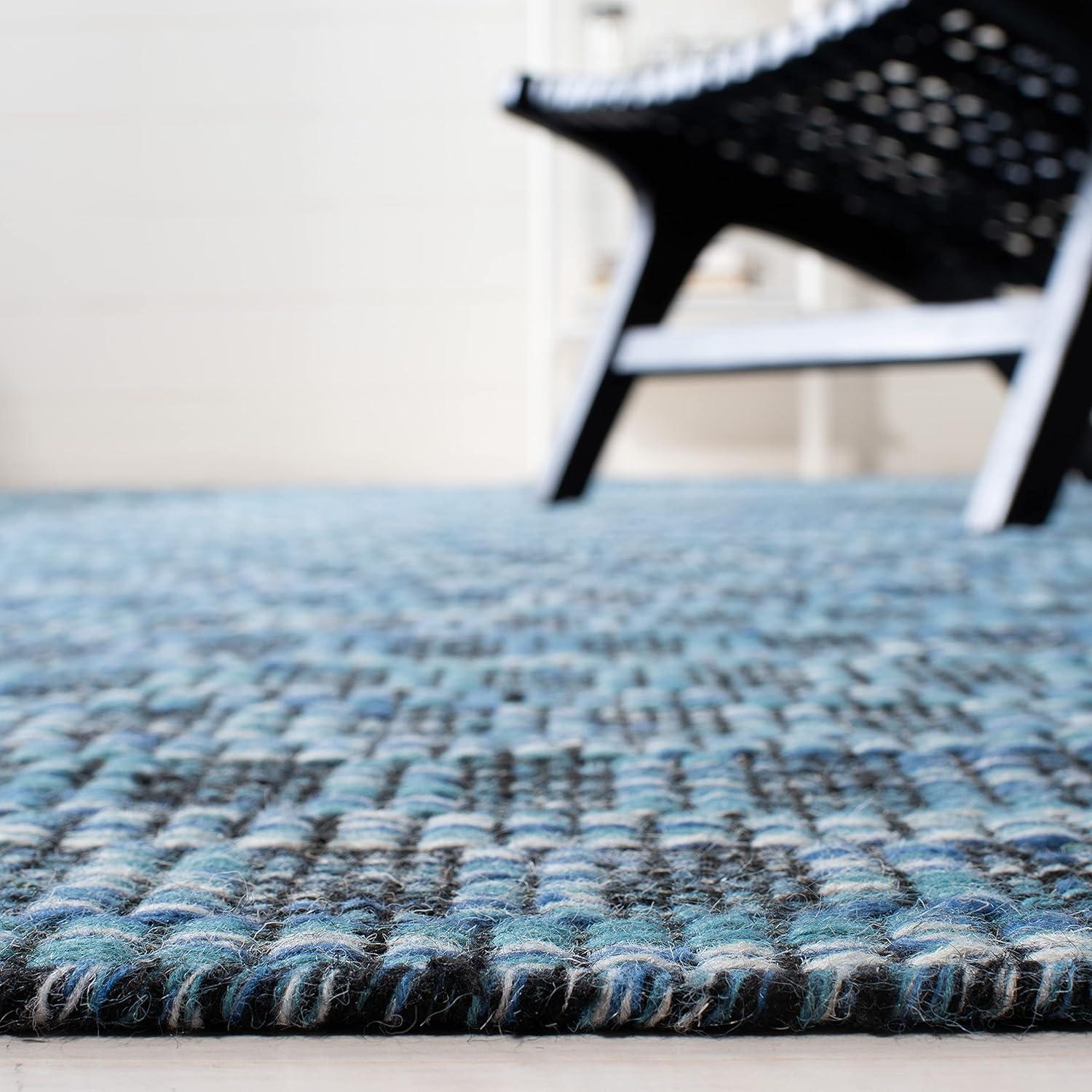 Kilim KLM377 Hand Woven Area Rug - Blue/Black - 6'x9' - Safavieh.