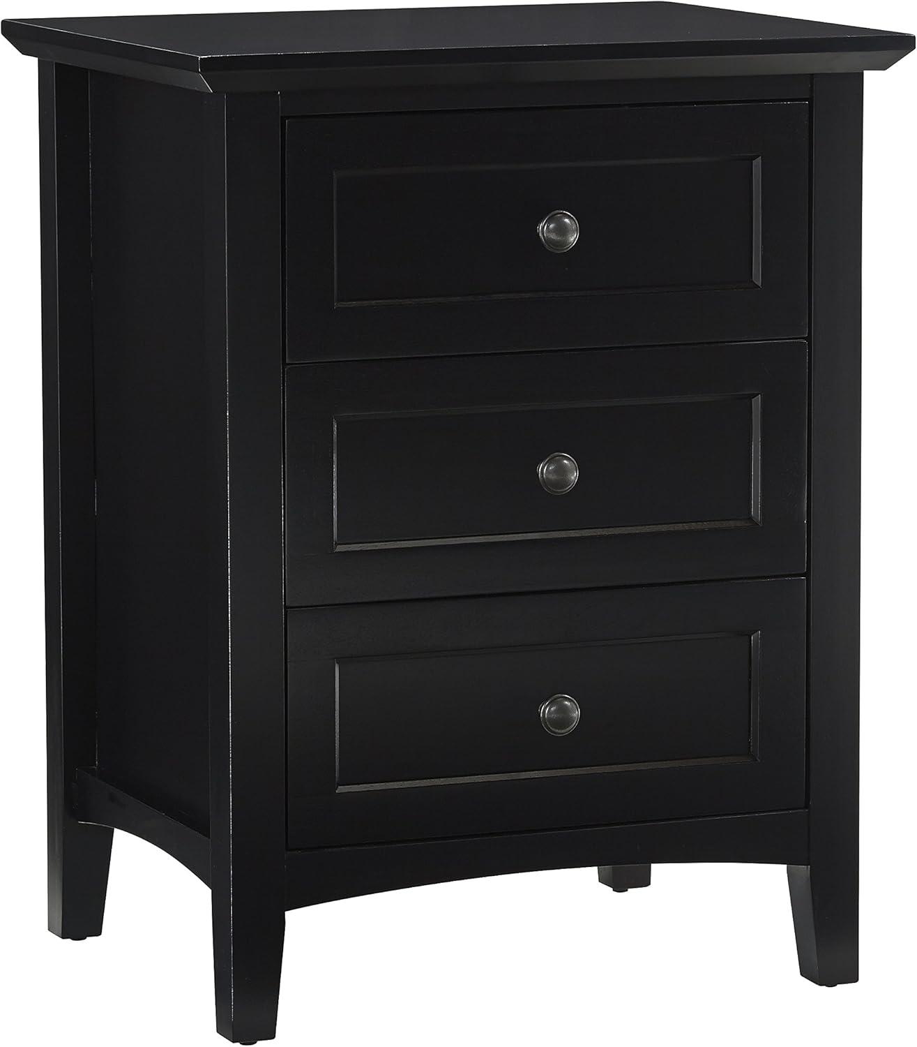Modus Paragon 3 Drawer Nightstand in Black