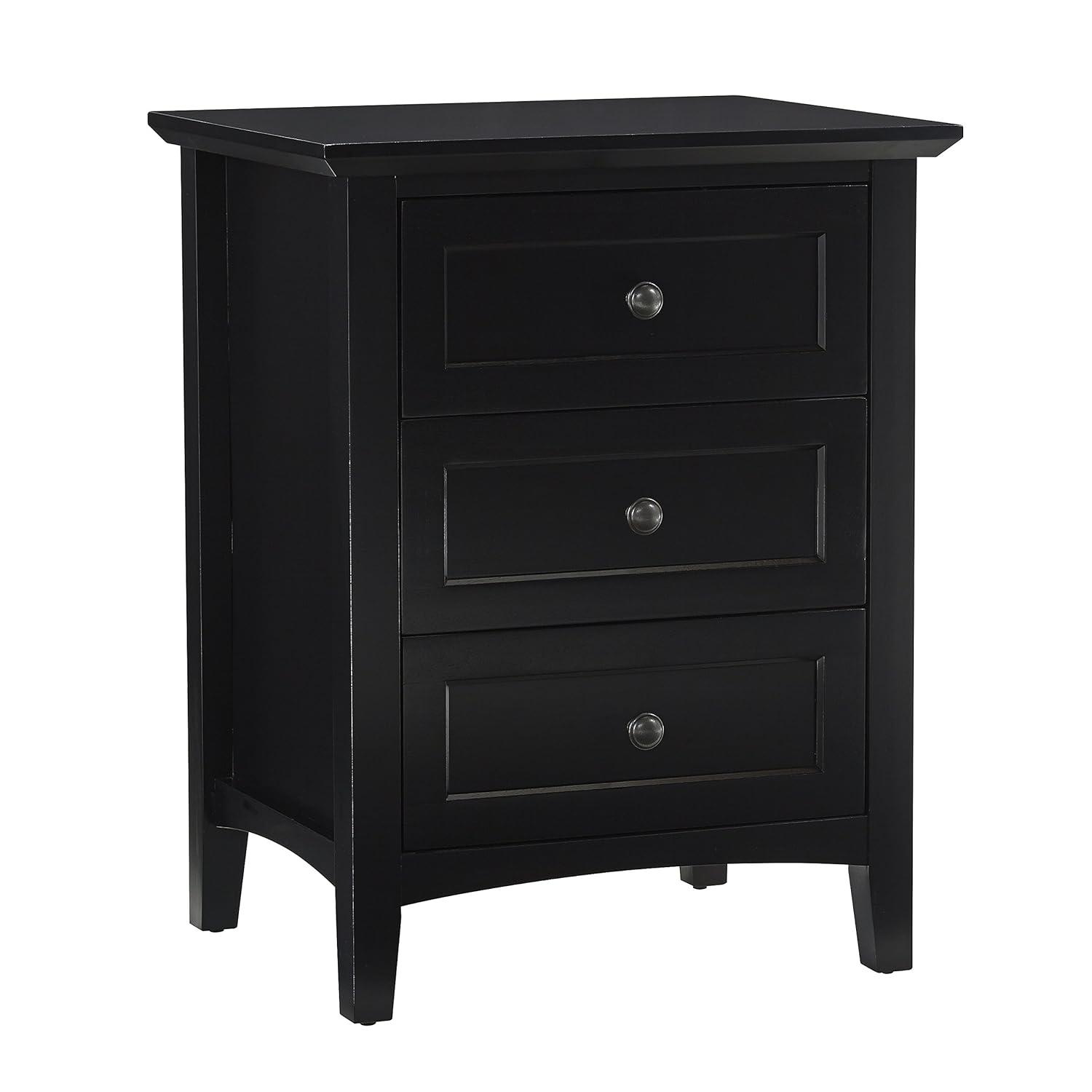Modus Paragon 3 Drawer Nightstand in Black