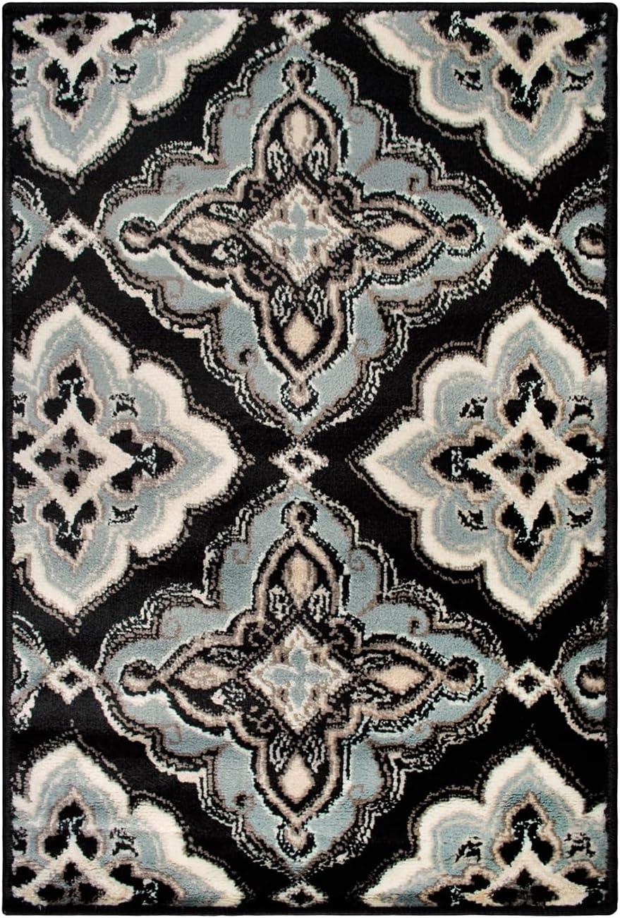 Superior Crawford Modern Medallion Indoor Area Rug, 5' x 8', Black