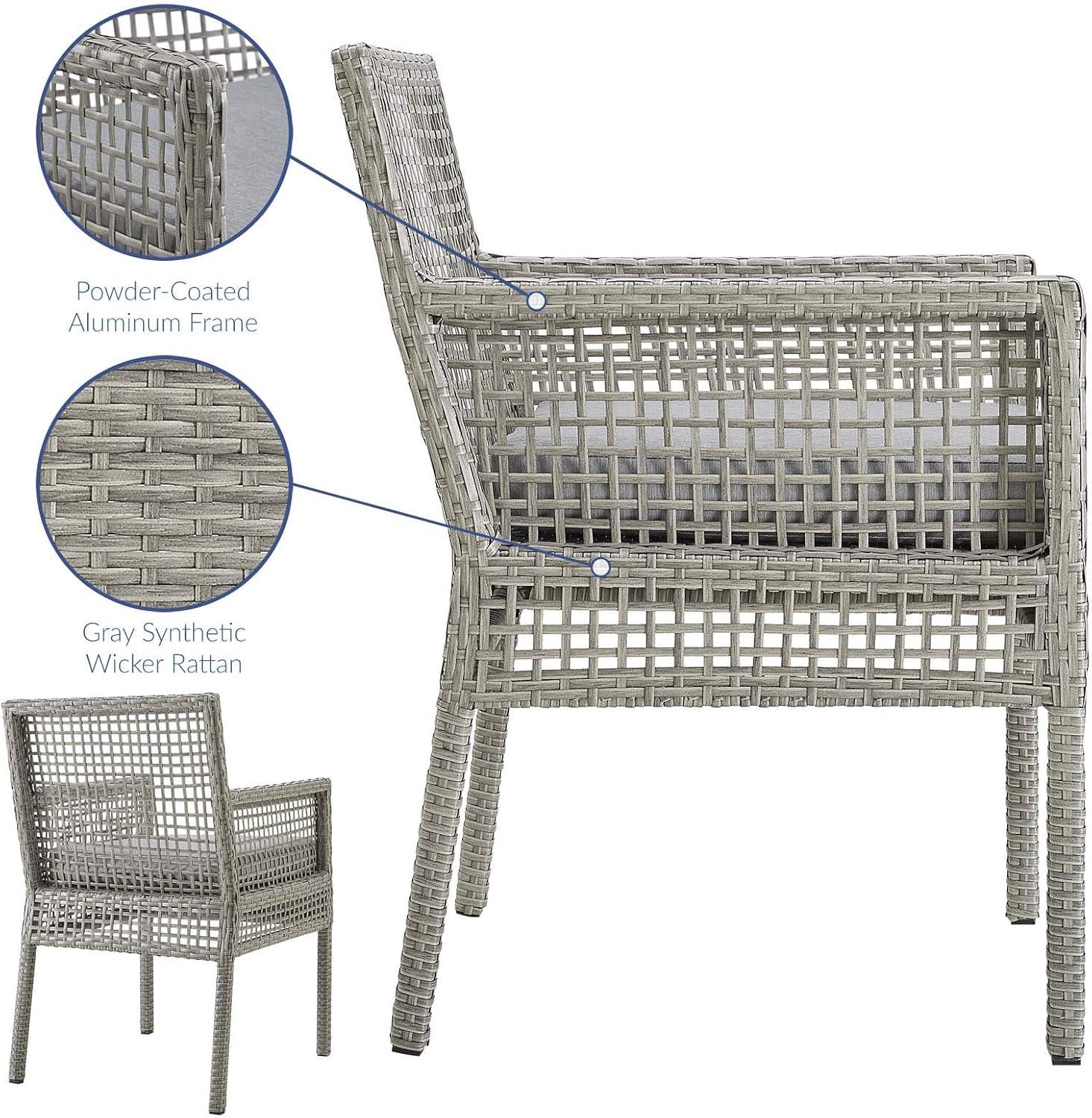 Modway Aura Outdoor Patio Wicker Rattan Dining Armchair - Gray Gray
