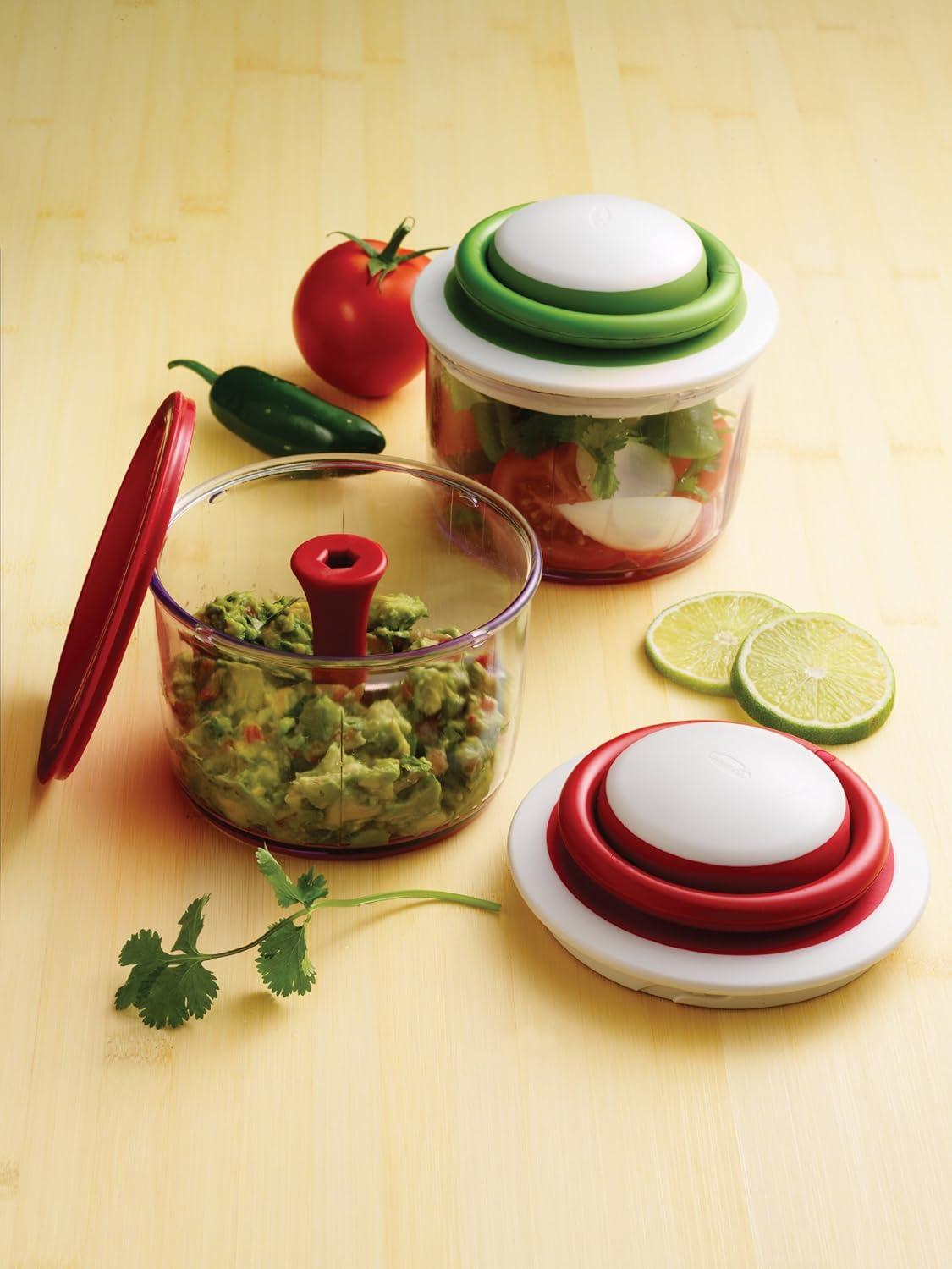 Chef'n VeggiChop Hand-Powered Food Chopper, Cherry