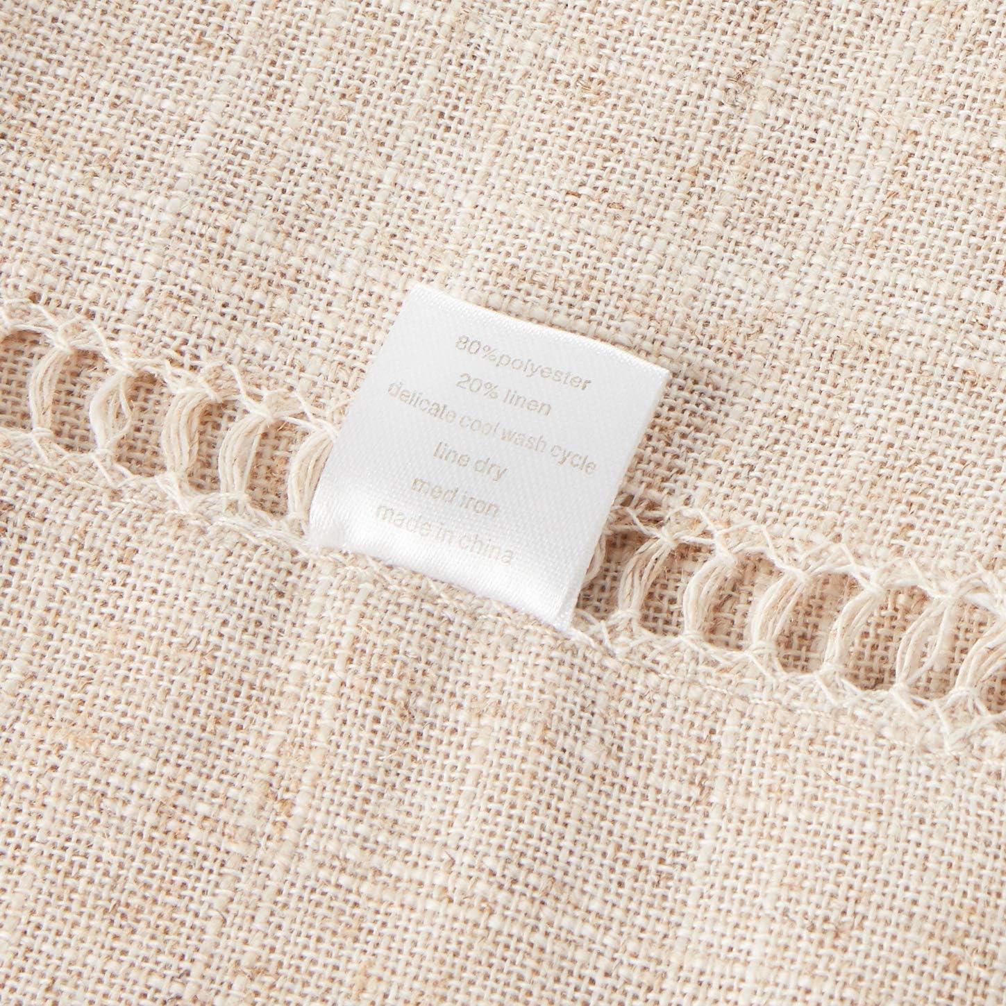 Saro Lifestyle Natural Toscana Tablecloth With Hemstitched Border, Natural, 65" x 160"