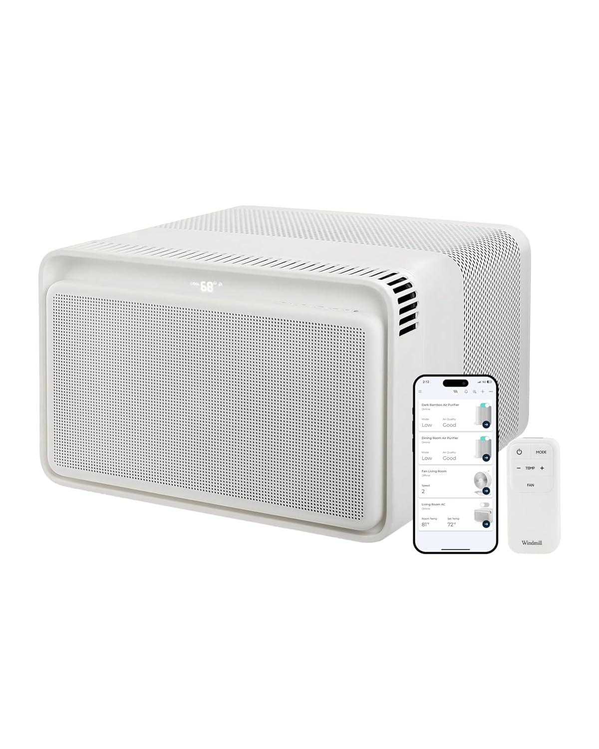 Windmill 10,000 BTU Inverter Window Air Conditioner with WhisperTech - Ultra-Quiet & Smart, Cools up to 450 Sq. Ft. - #1 Easy Install, App/Wi-Fi, Voice-Enabled, Remote Control, Energy Star