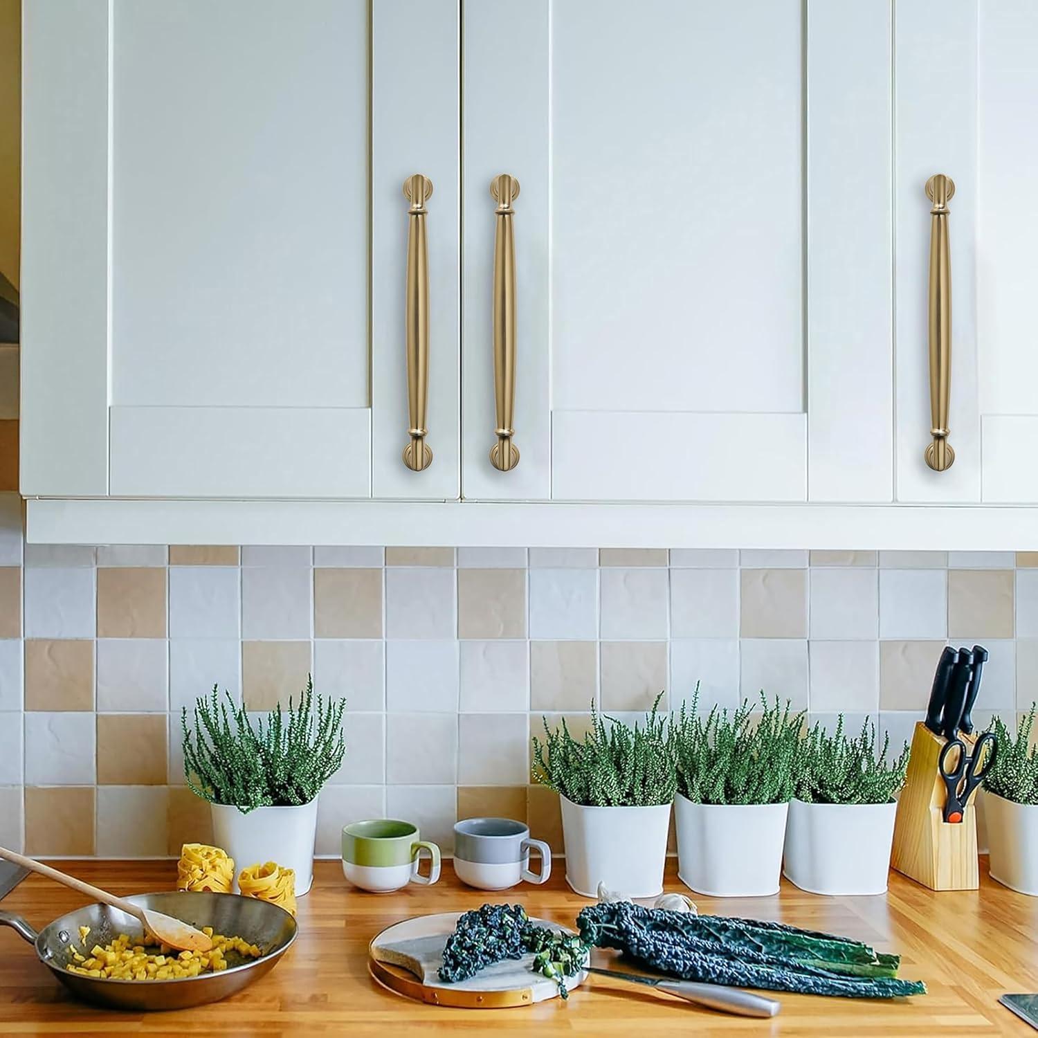 Williamsburg Kitchen Cabinet Handles, Solid Core Drawer Pulls for Cabinet Doors, 3-3/4 Inch (96mm)