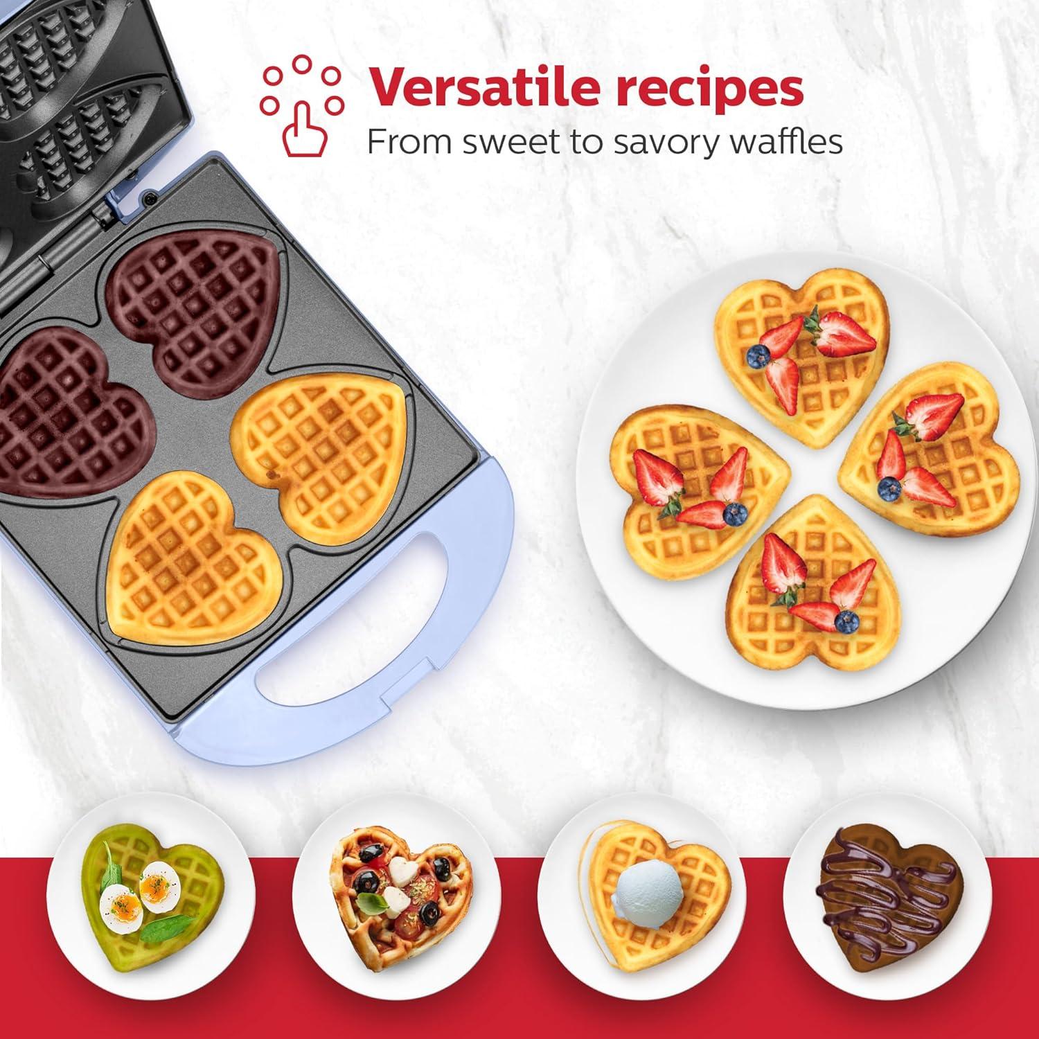 Holstein Housewares Holstein Housewares 4 Section Heart Shaped Waffle Maker