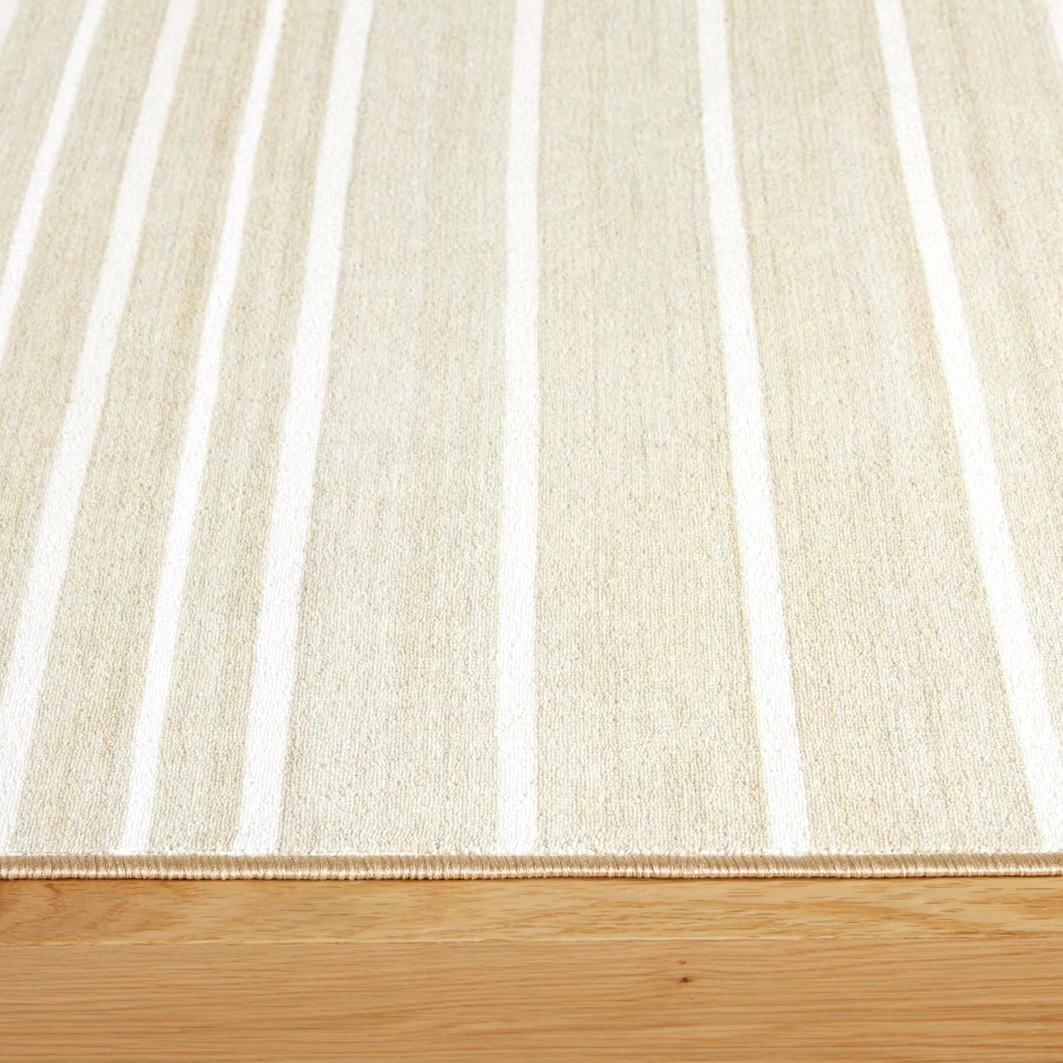 Town & Country Basic Layne Everwash Non-Slip Backing Area Rug Cream/Beige