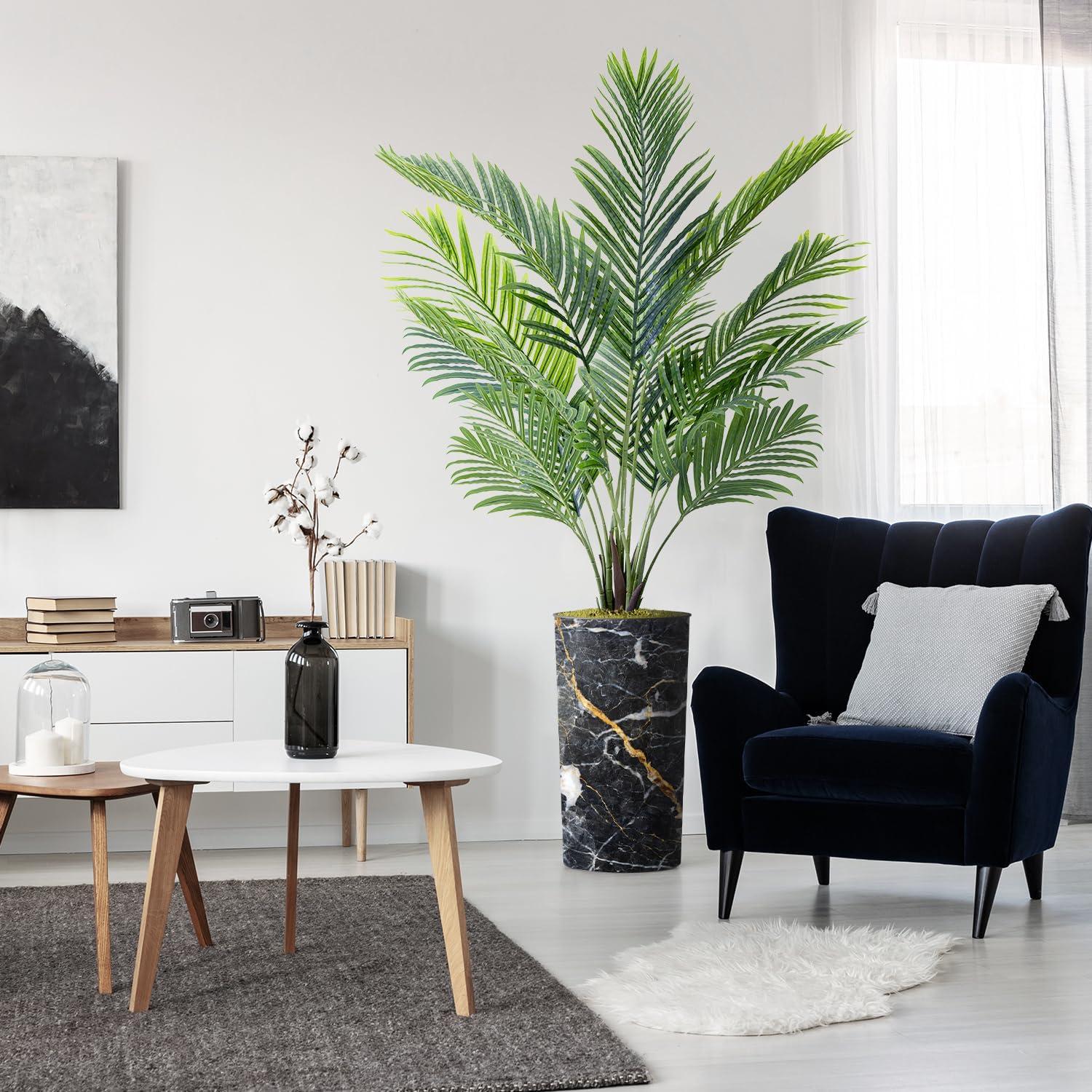 SIGNLEADER Artificial Plant In Planter, Fake Areca Tropical Palm Plant Home Decoration (Plant Pot Plus Plant)