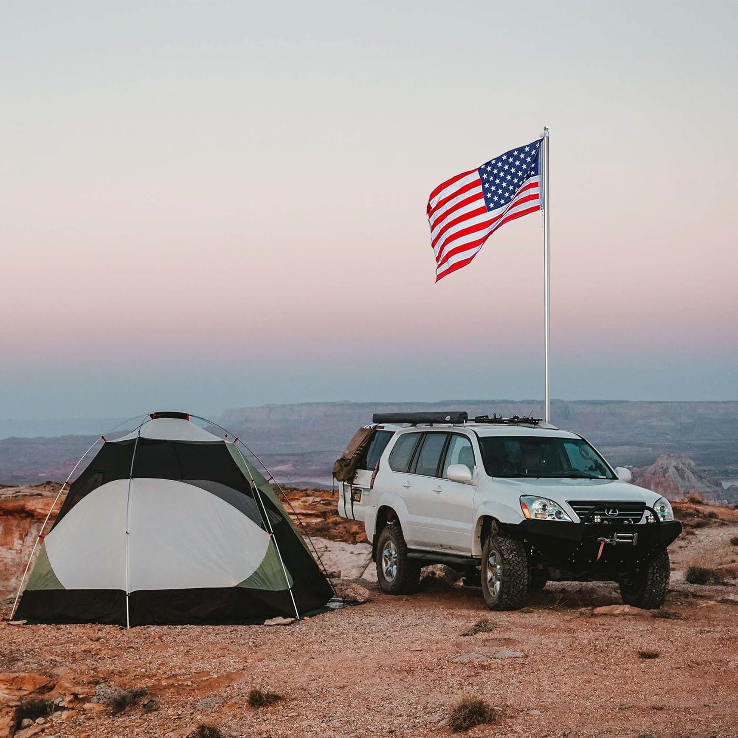 Yescom 25' Upgraded Sectional Aluminum Flagpole Silver