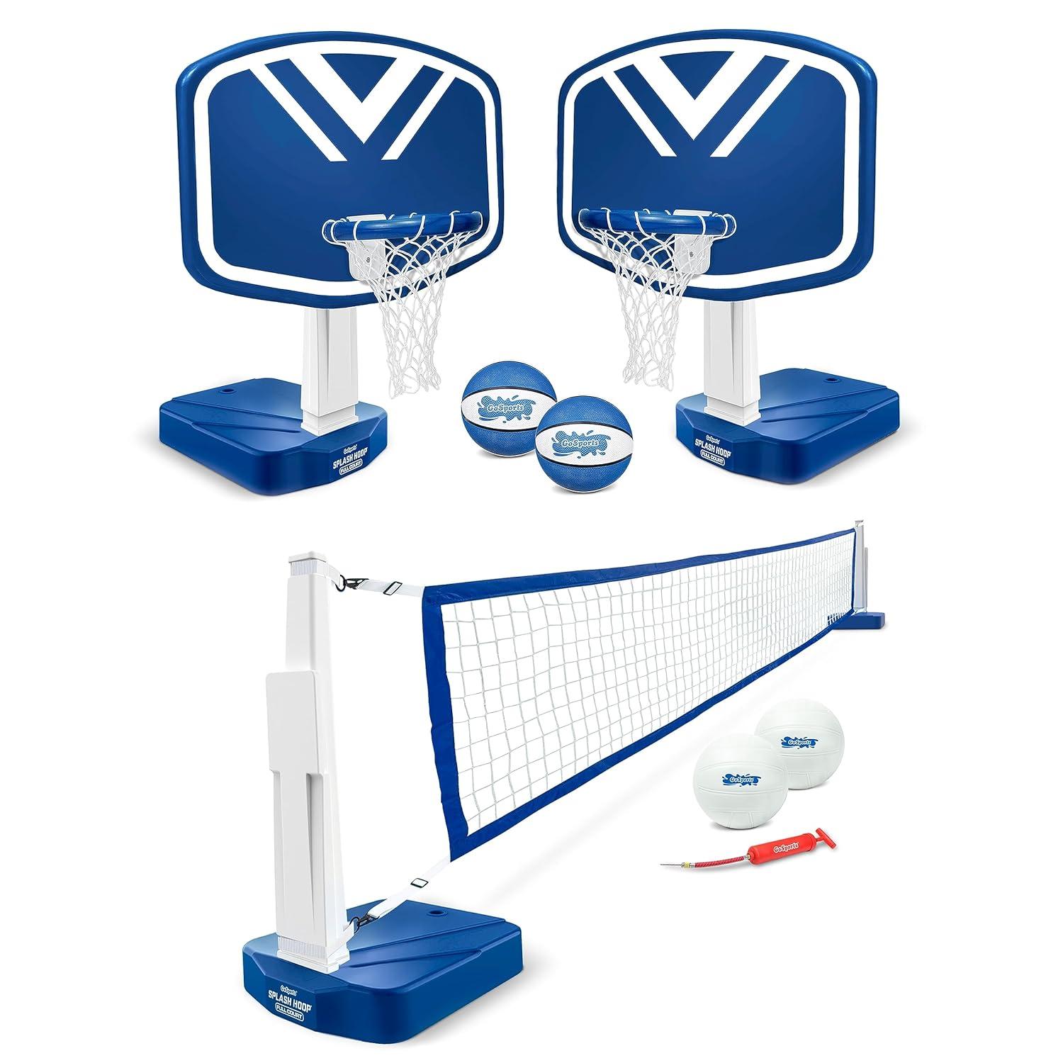 GoSports Gosports Splash Hoop 2-In1 Full Court Pool Basketball & Volleyball Game Set