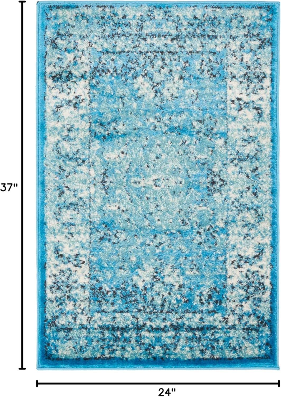 Unique Loom Imperial Collection Area Rug - Bosphorus (2' x 3' 1" Rectangle Blue/Ivory)