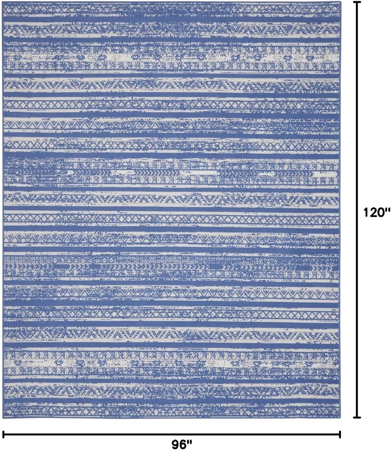 Pleasanton Abstract Blue/Ivory Area Rug