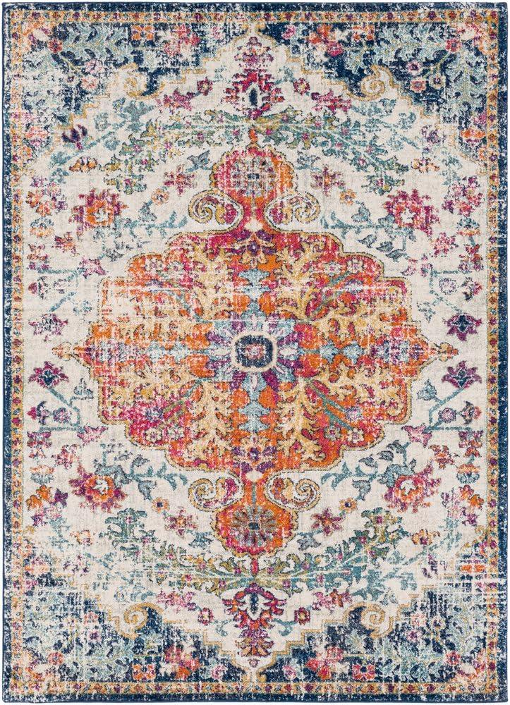 Livabliss 9'x12'6" Abby Traditional Rugs Aqua: Stain & Fade-Resistant, Medium Pile, Polypropylene, Indoor Use