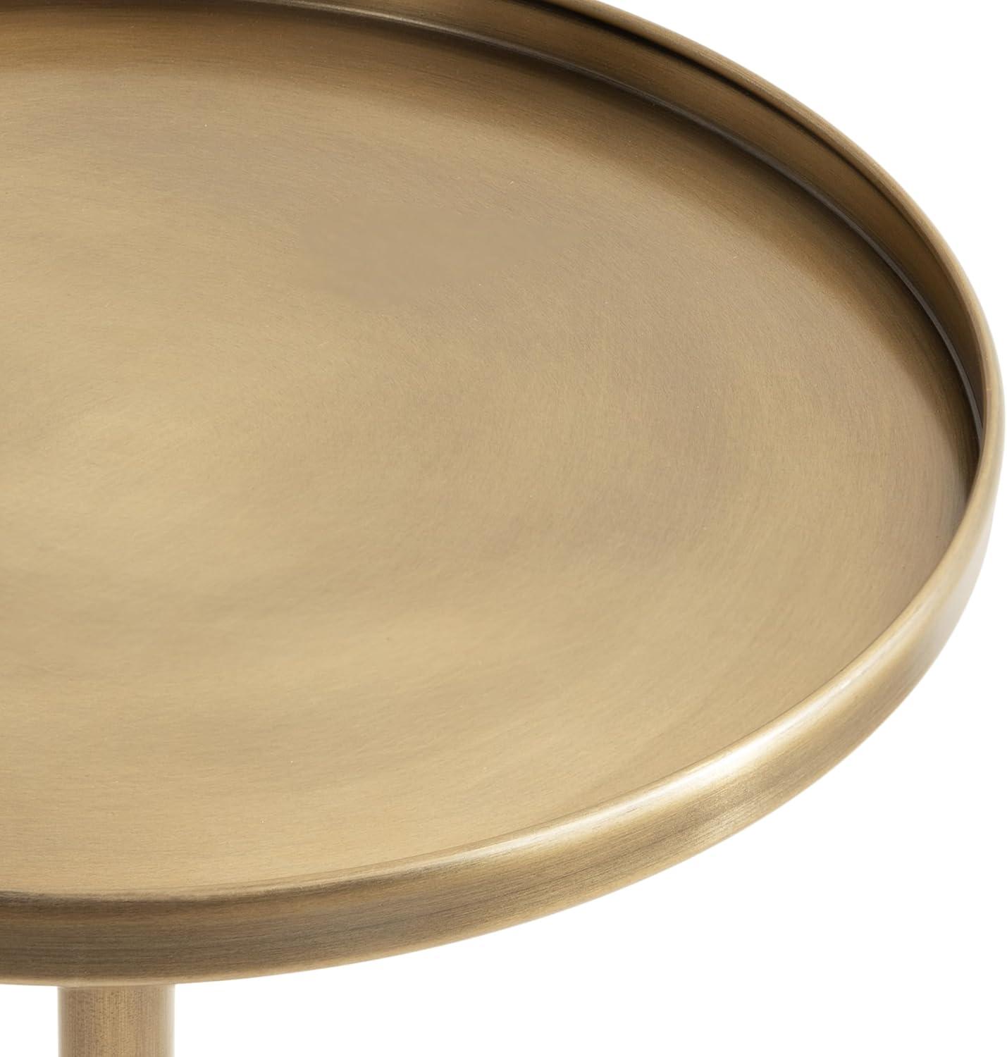 Kate and Laurel Tira Round Side Table, 14x14x24, Walnut Brown