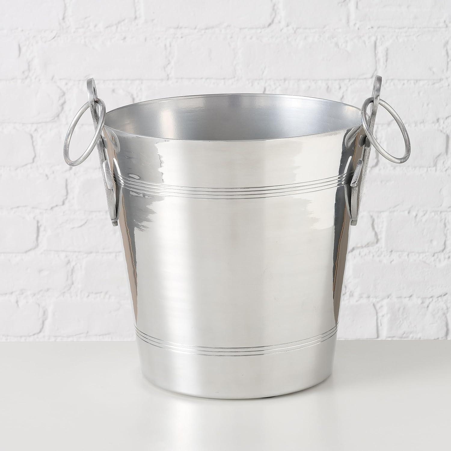 Anchors Ice Bucket, Luxury Wine Cooler with Handles and Loops, Aluminum, 12.25 Inches