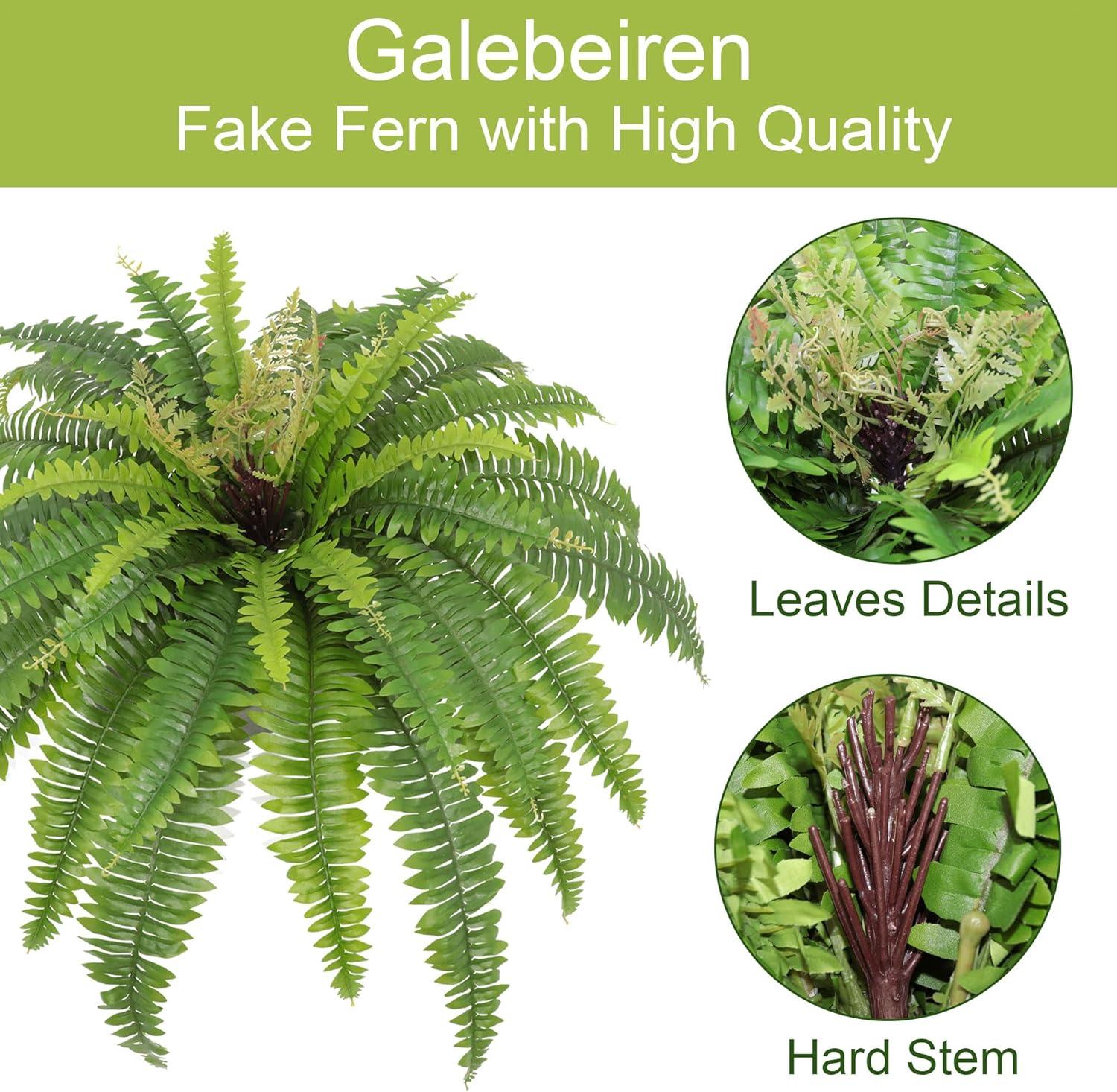 Artificial Ferns for Outdoors & Indoors, 40in Large Faux Ferns 39 Fronds Fake Boston Fern Plant for Planter Garden Porch Entrance Home Windowsill Yards Farmhouse Decoraction