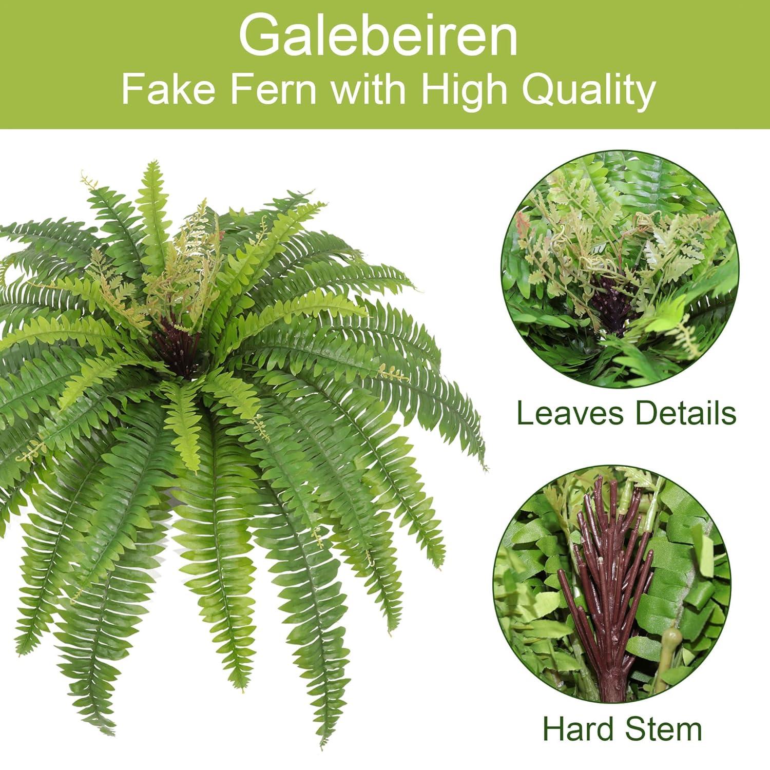 Artificial Ferns for Outdoors & Indoors, 40in Large Faux Ferns 39 Fronds Fake Boston Fern Plant for Planter Garden Porch Entrance Home Windowsill Yards Farmhouse Decoraction