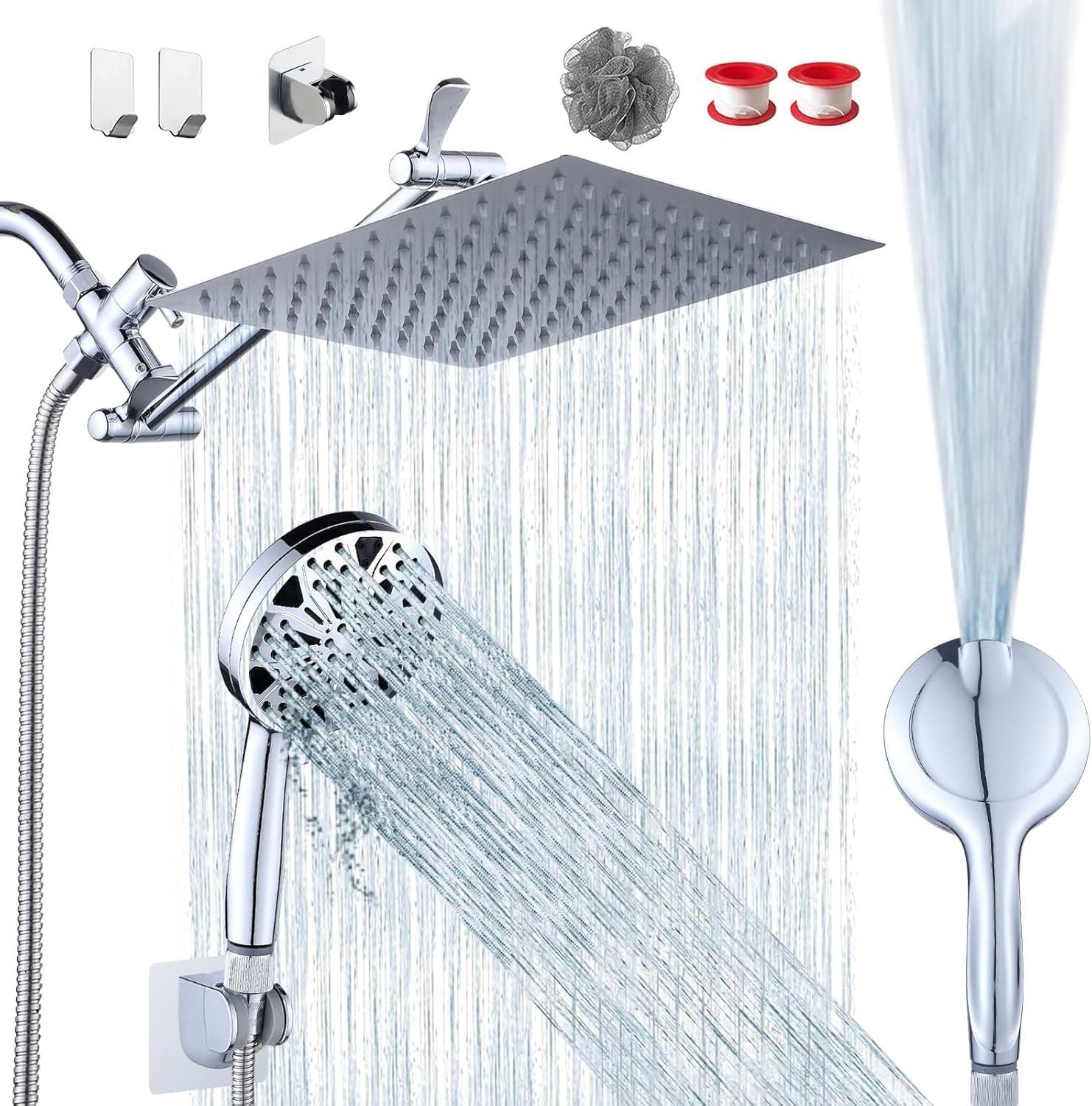 10''Rainfall Shower Head With Handheld Combo High Pressure