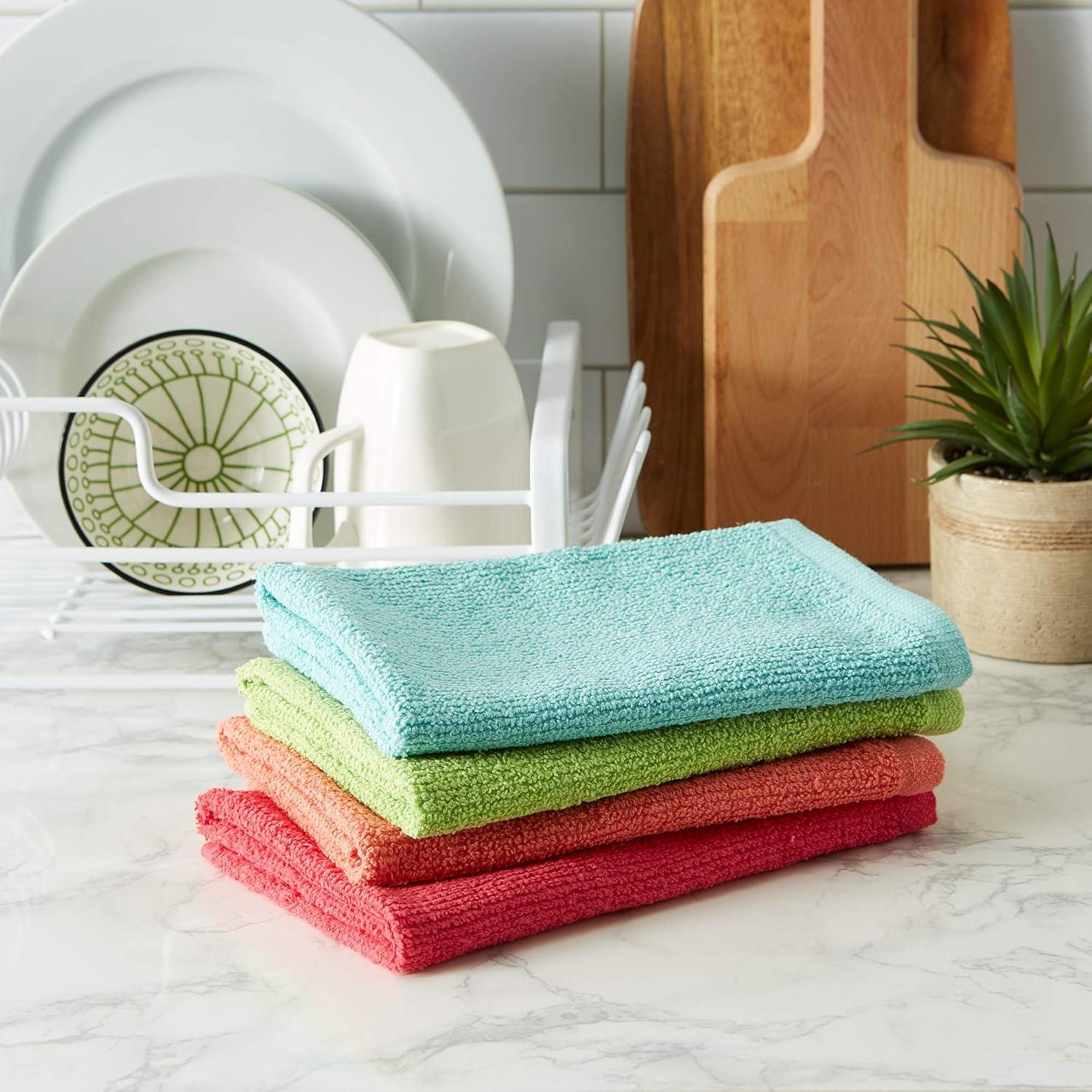 4pk Cotton Assorted Bright Barmop Dishtowels - Design Imports