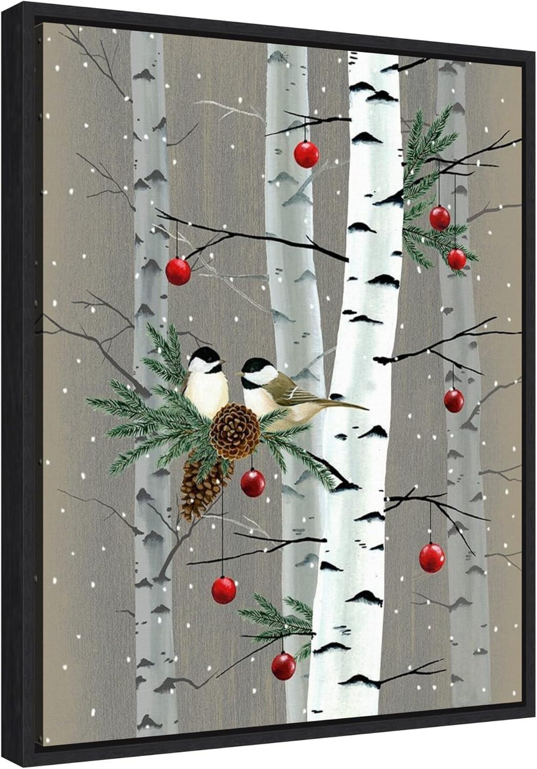 Amanti Art Birch Birds II by Grace Popp Canvas Wall Art Print Framed 16 x 20-in.