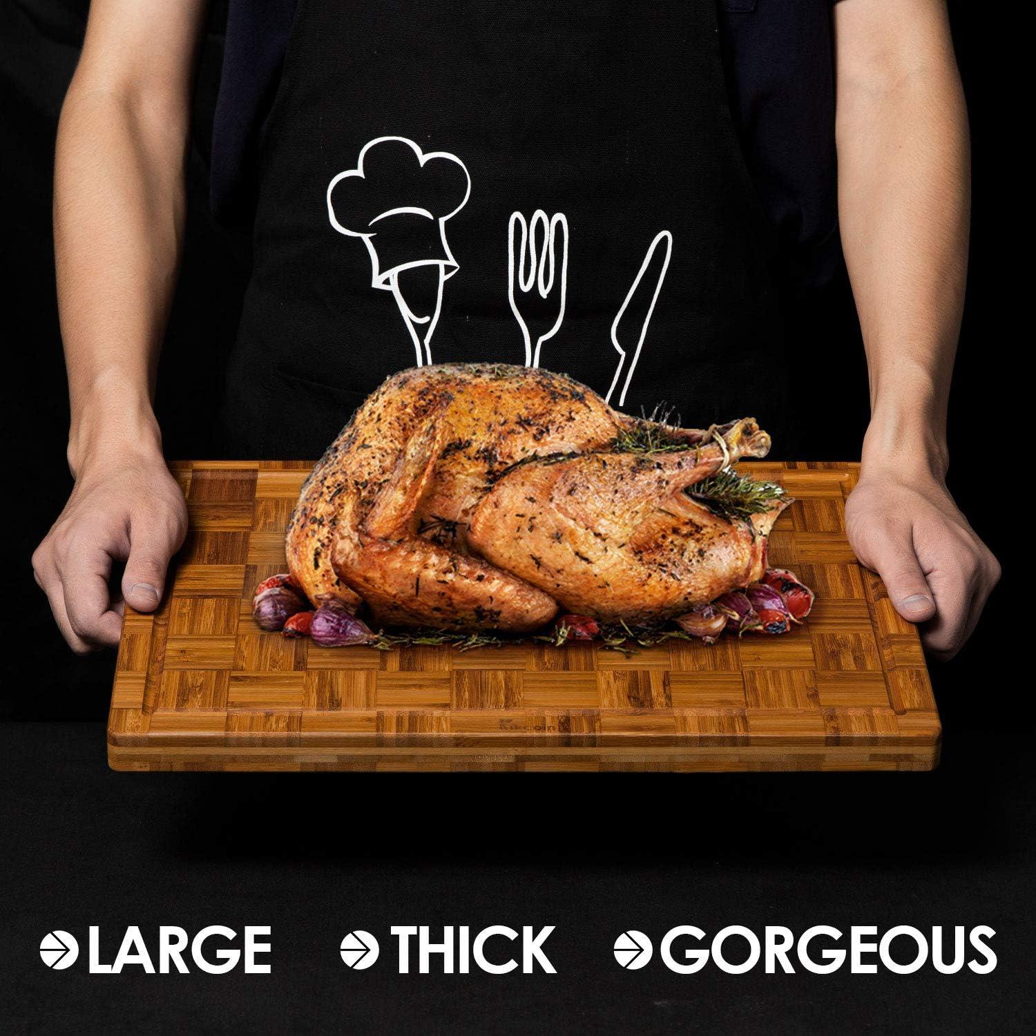 Extra Large Bamboo Cutting Boards, (Set Of 3) Chopping Boards With Juice Groove Bamboo Wood Cutting Board Set Butcher Block For Kitchen