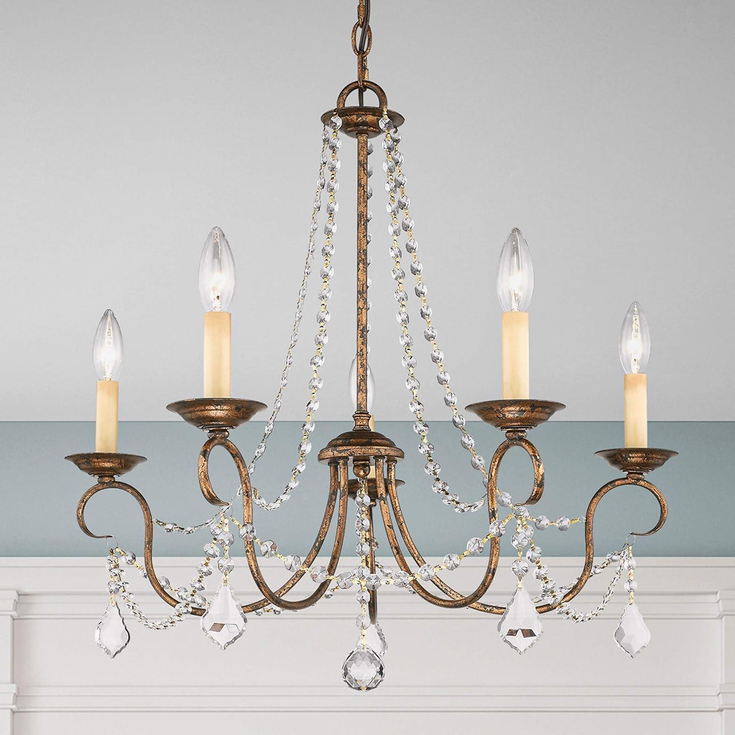 Livex Lighting Pennington 5 - Light Chandelier in  Hand Applied Venetian Golden Bronze