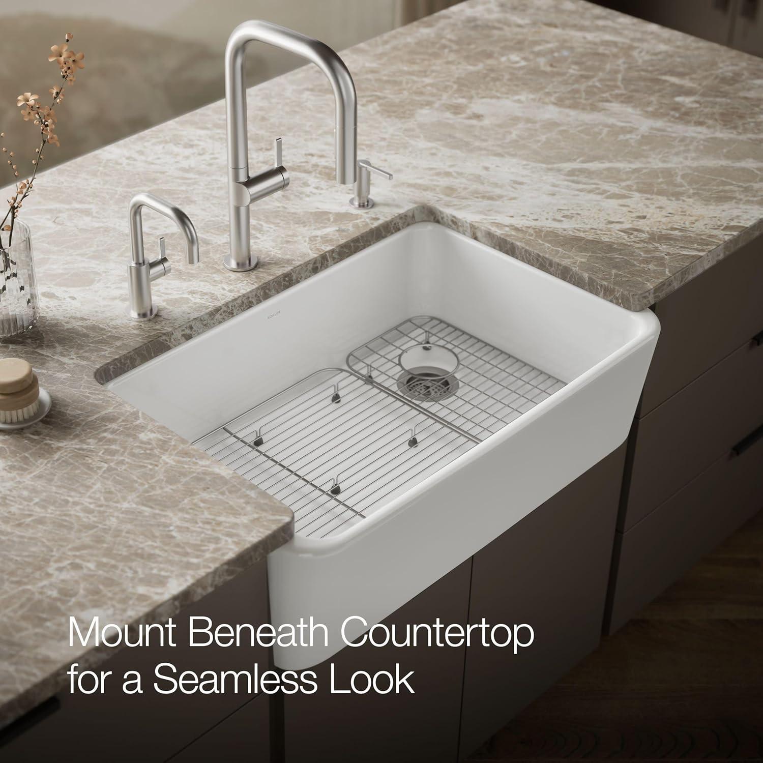 Ironridge 34" Undermount Single-Bowl Farmhouse Cast Iron Kitchen Sink with Apron Front