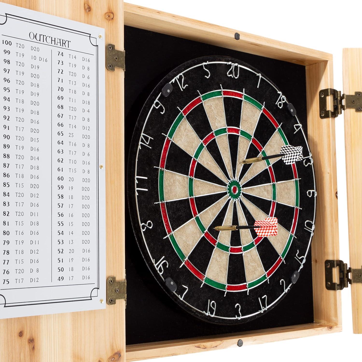 Trademark Games Bristle Dartboard And Cabinet Set (Darts Included)