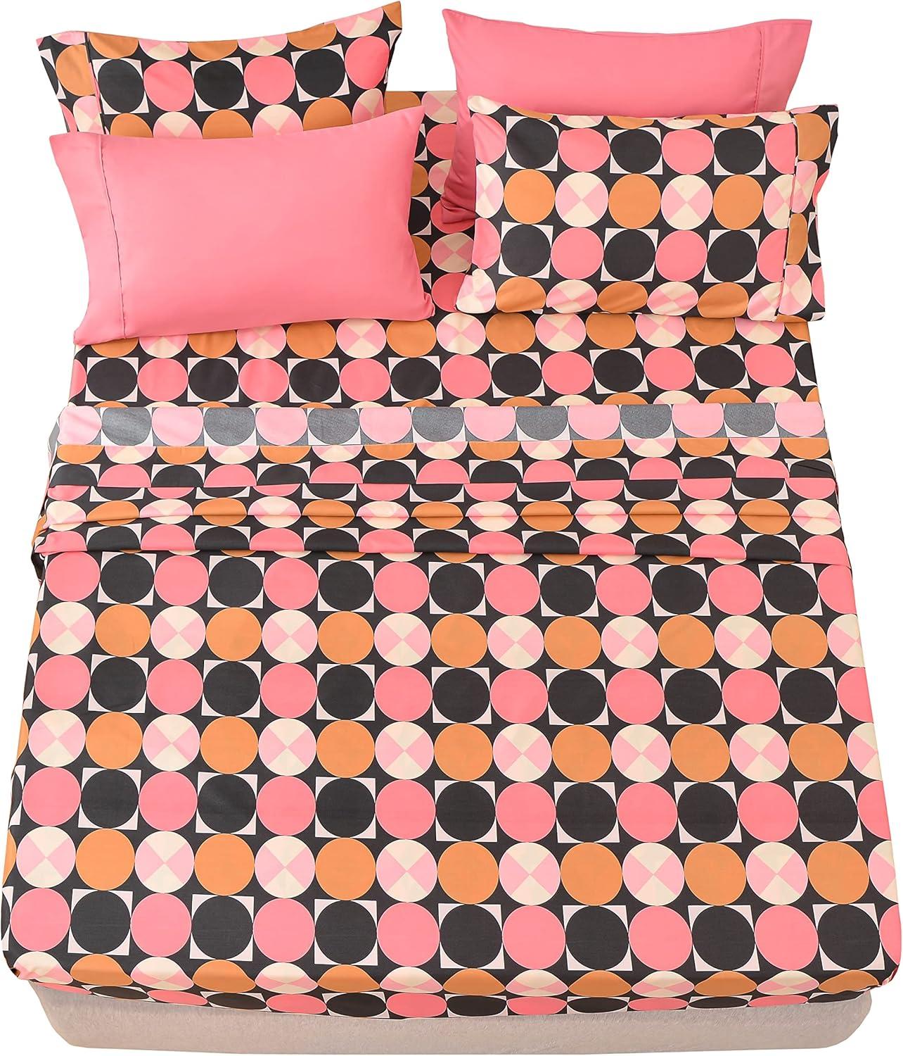 Twin Pink and Black Microfiber Deep Pocket Kids Sheet Set