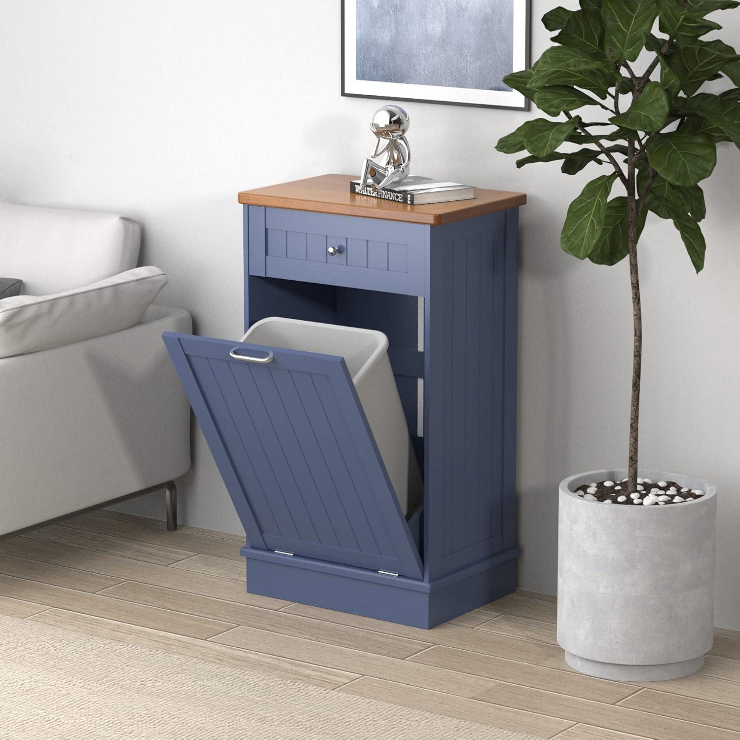 Aeloxis Havant Tilt Out Trash Cabinet 10 Gallon Wooden Free Standing (Not include trash can)