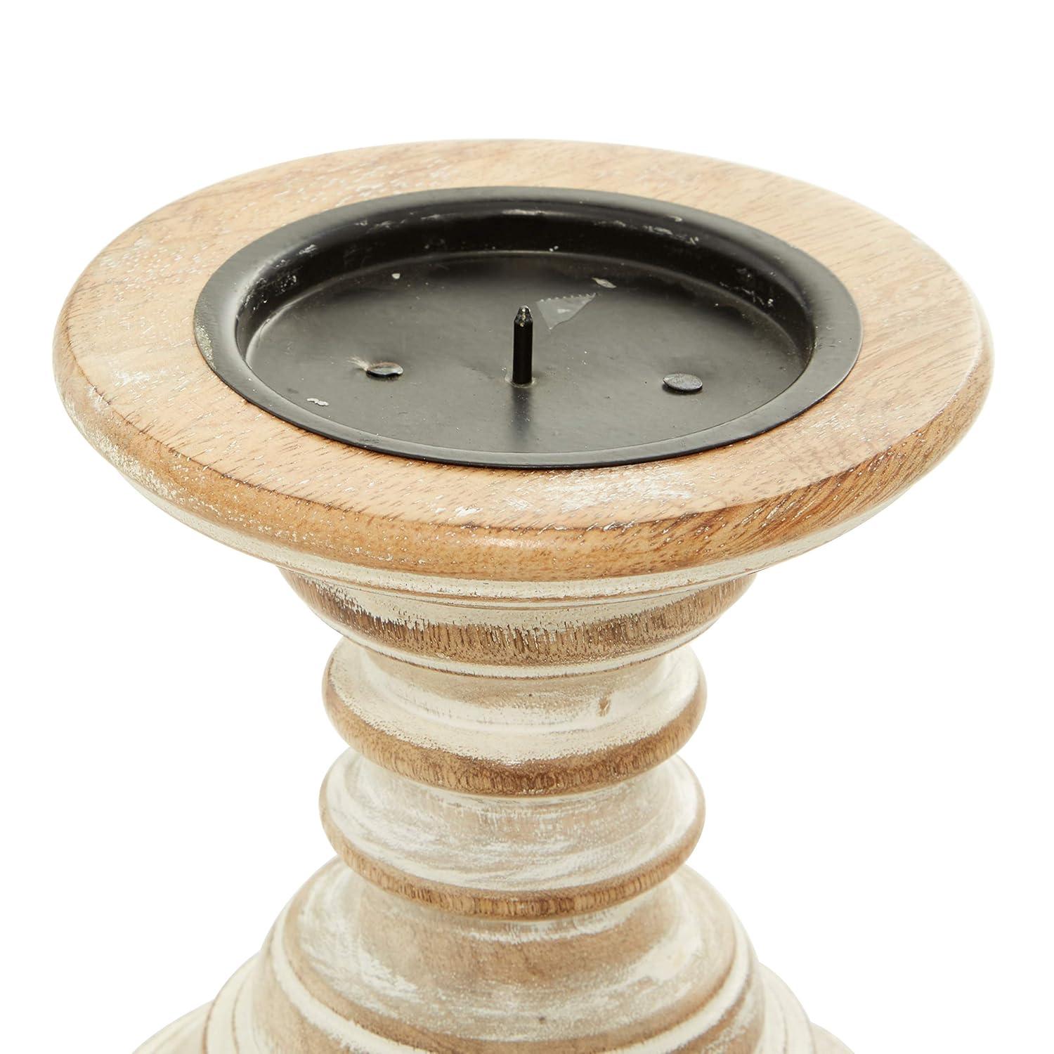 Candle Stands - Wood Candle Holder Pair
