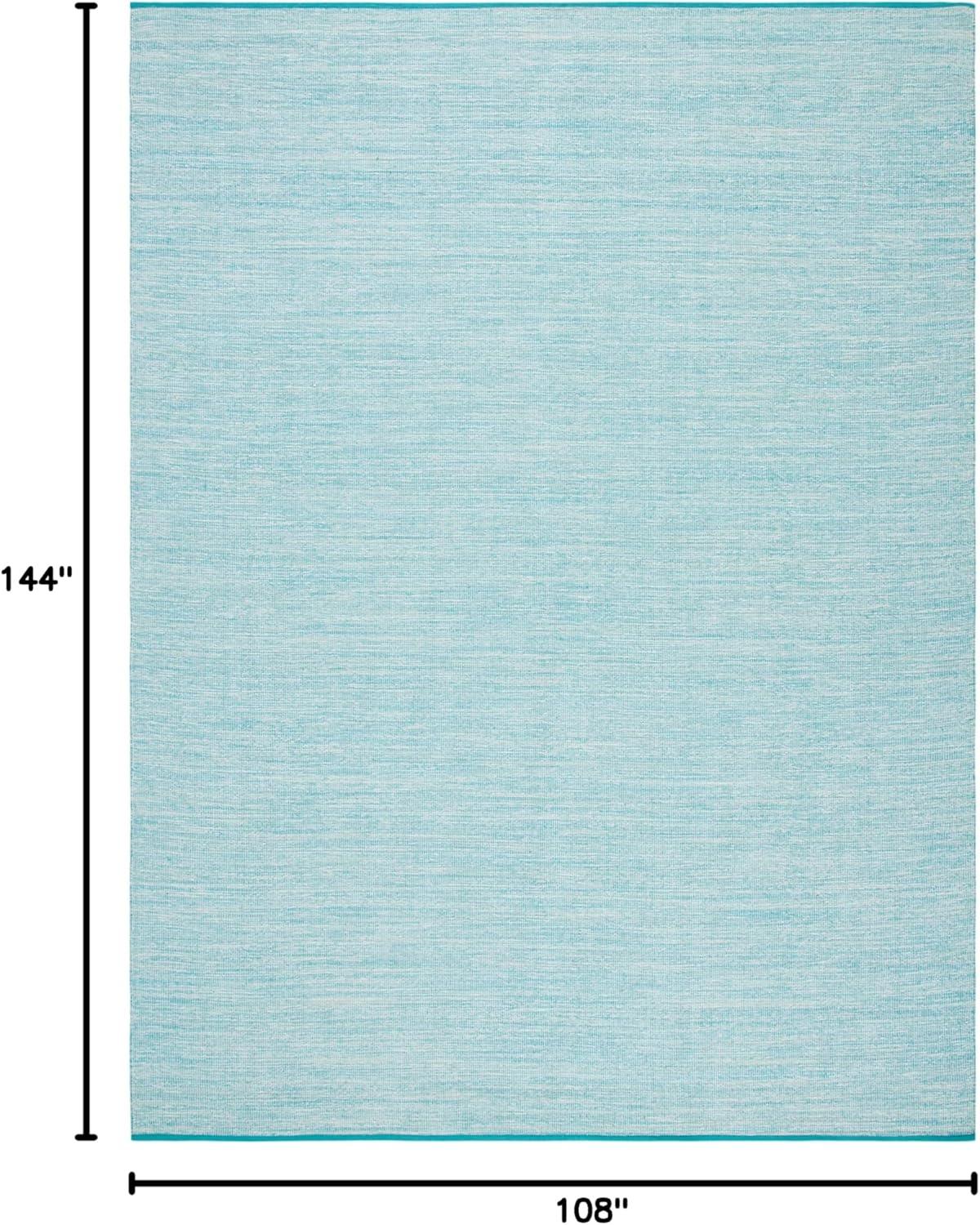 SAFAVIEH Montauk Bernadine Solid Braided Cotton Area Rug, Aqua/Blue, 9' x 12'