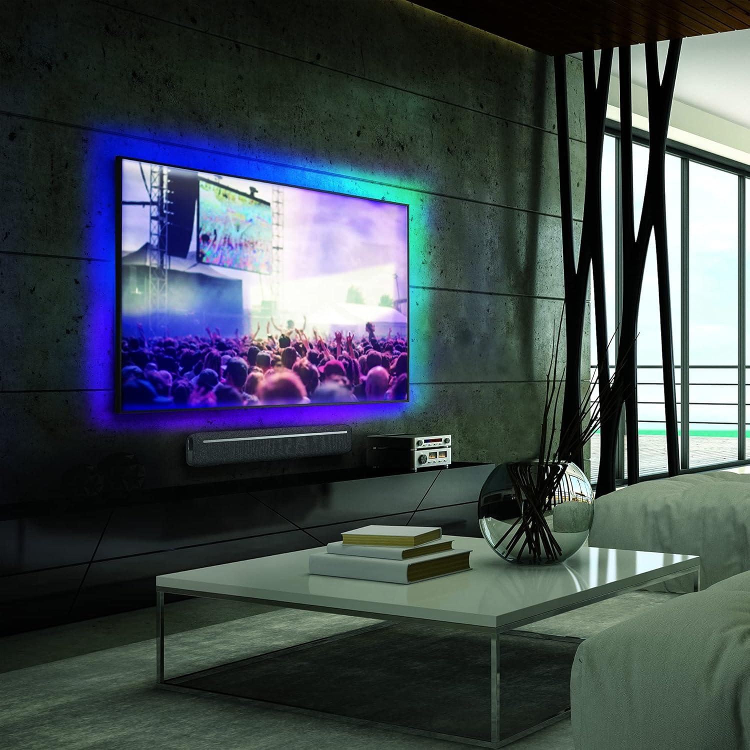 Monster 12ft Multi-Color Sound Reactive LED Light Strip with Remote Control, Indoor