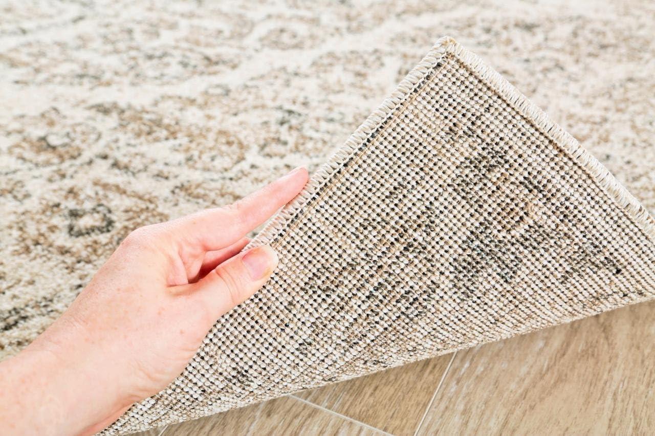 Luxe Weavers Victoria Collection Beige 5x7 Floral Area Rug