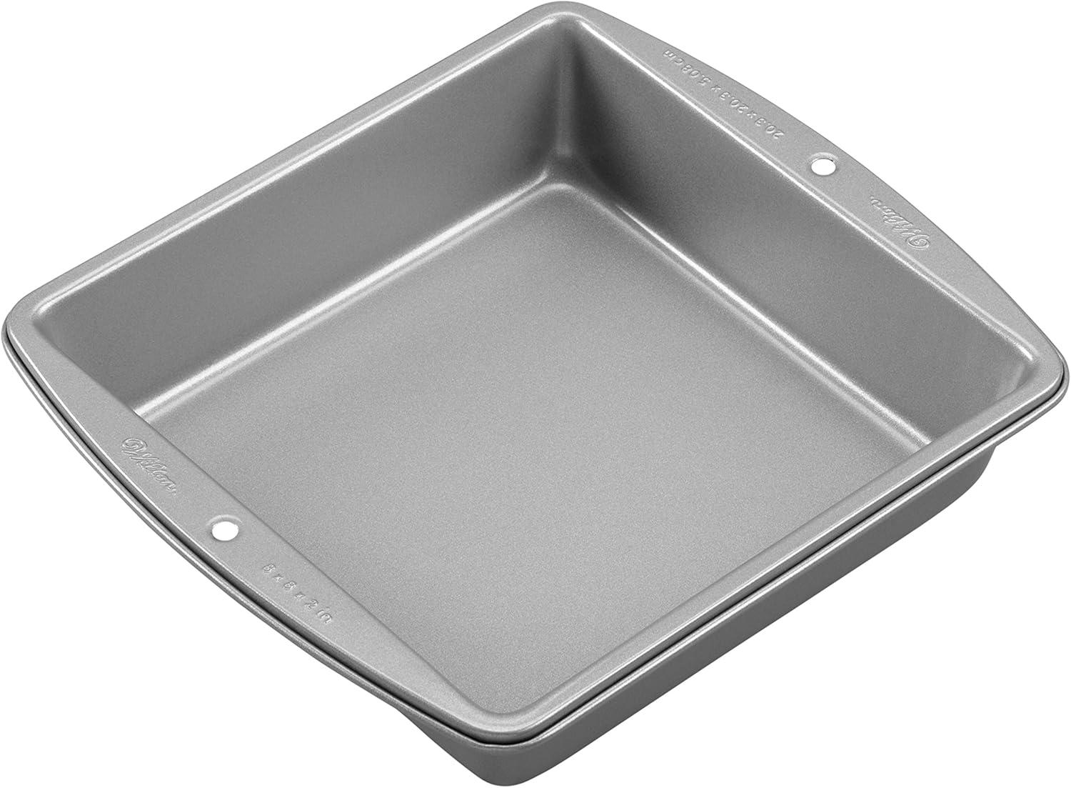 Wilton Recipe Right Square Non-Stick Cake Pan Multipack, 8 in. x 8 in. (2-Pack)