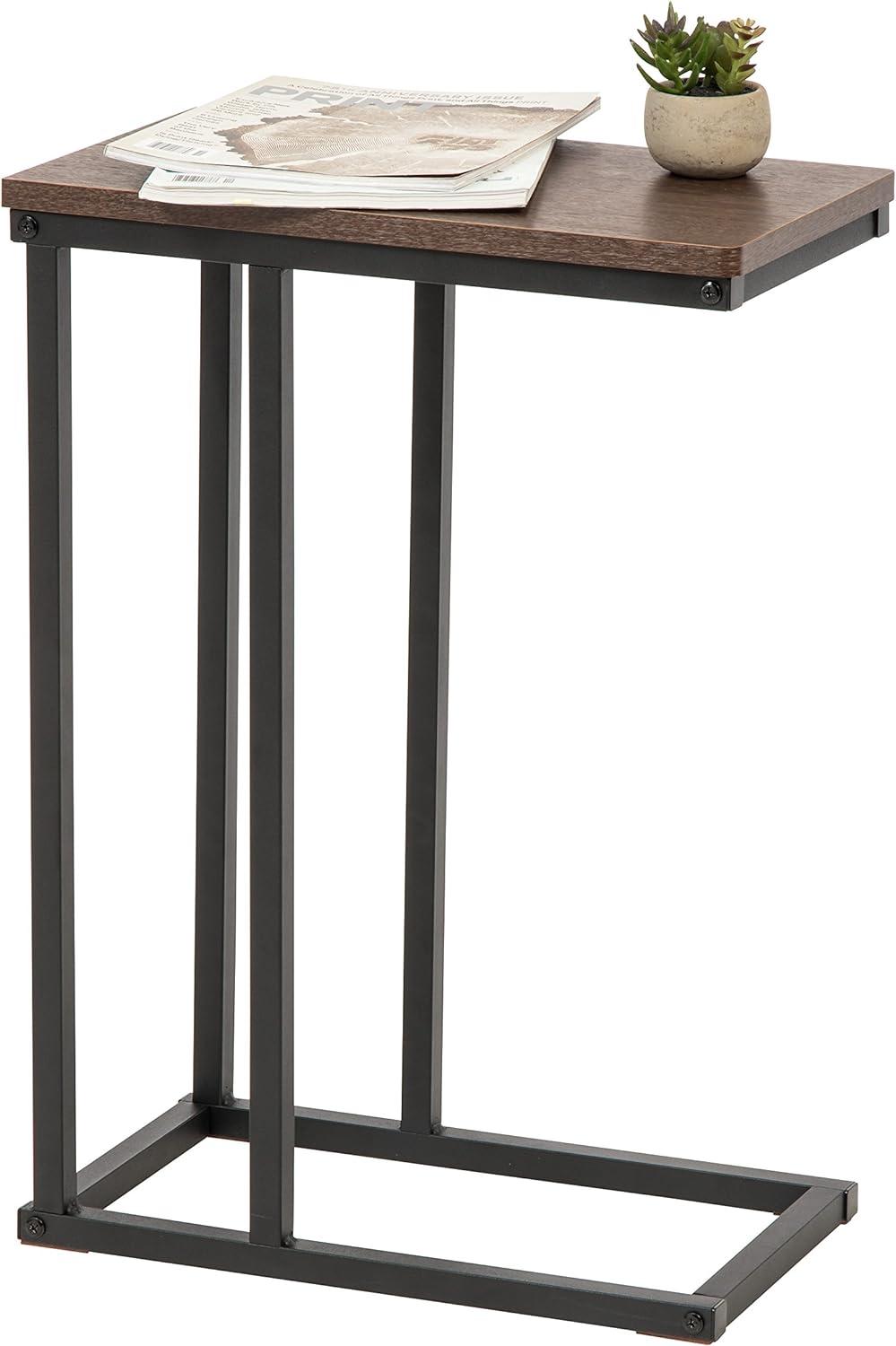 IRIS USA Wood and Metal Side Accent Table, Brown