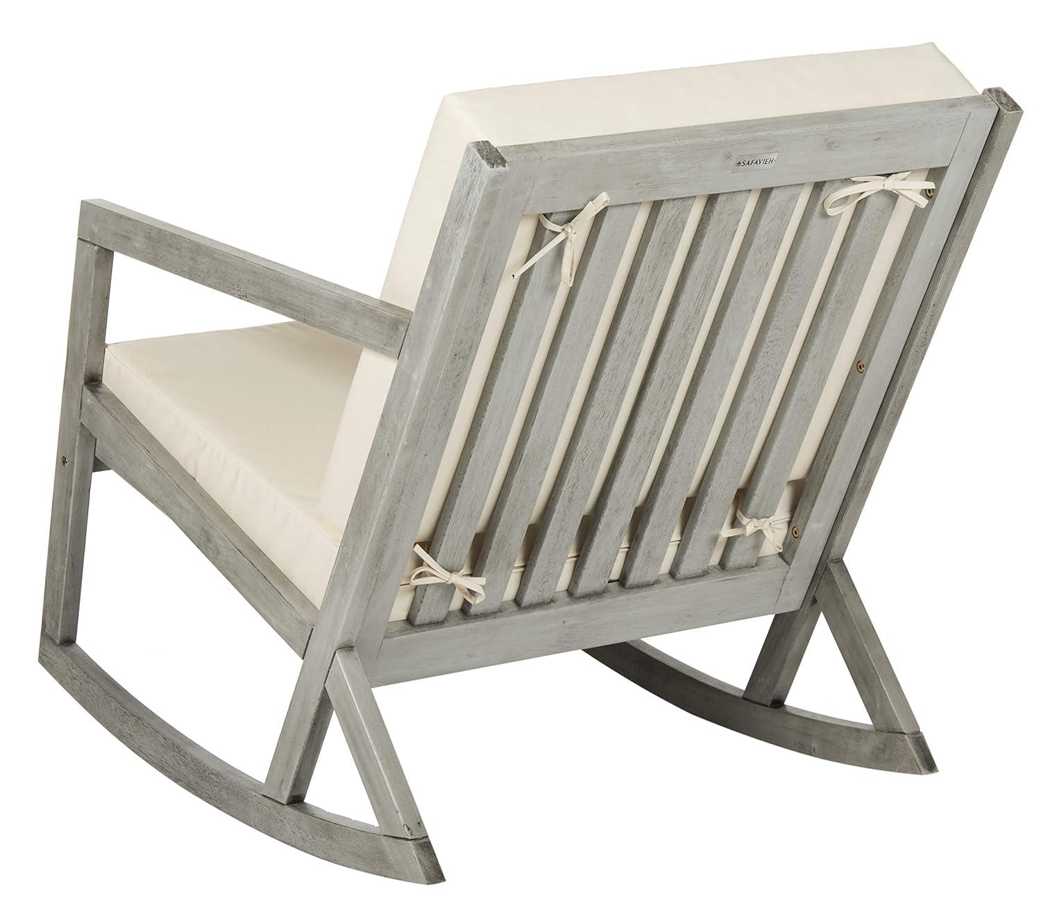 Vernon Rocking Chair Indoor/Outdoor - PAT7013 - Grey/Beige - Safavieh